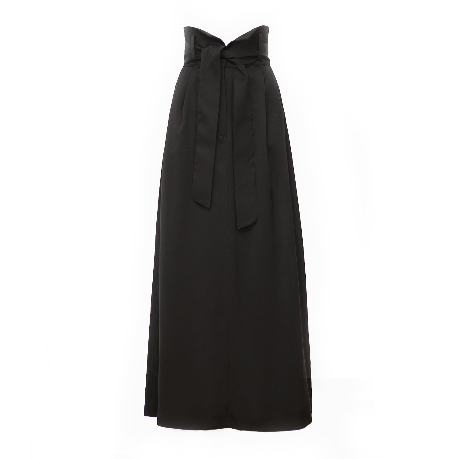 Julia Allert Women's High Waist A-line Black Long Skirt With Belt In Black