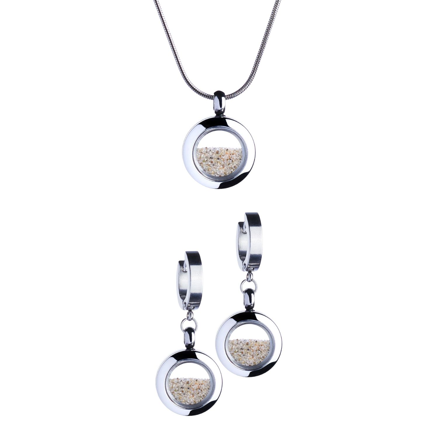 My Little Nature Women's Silver / Neutrals Handcrafted Designer  Jewelry - Gift Set With Natural Beach Sand - Gift Fo In Silver