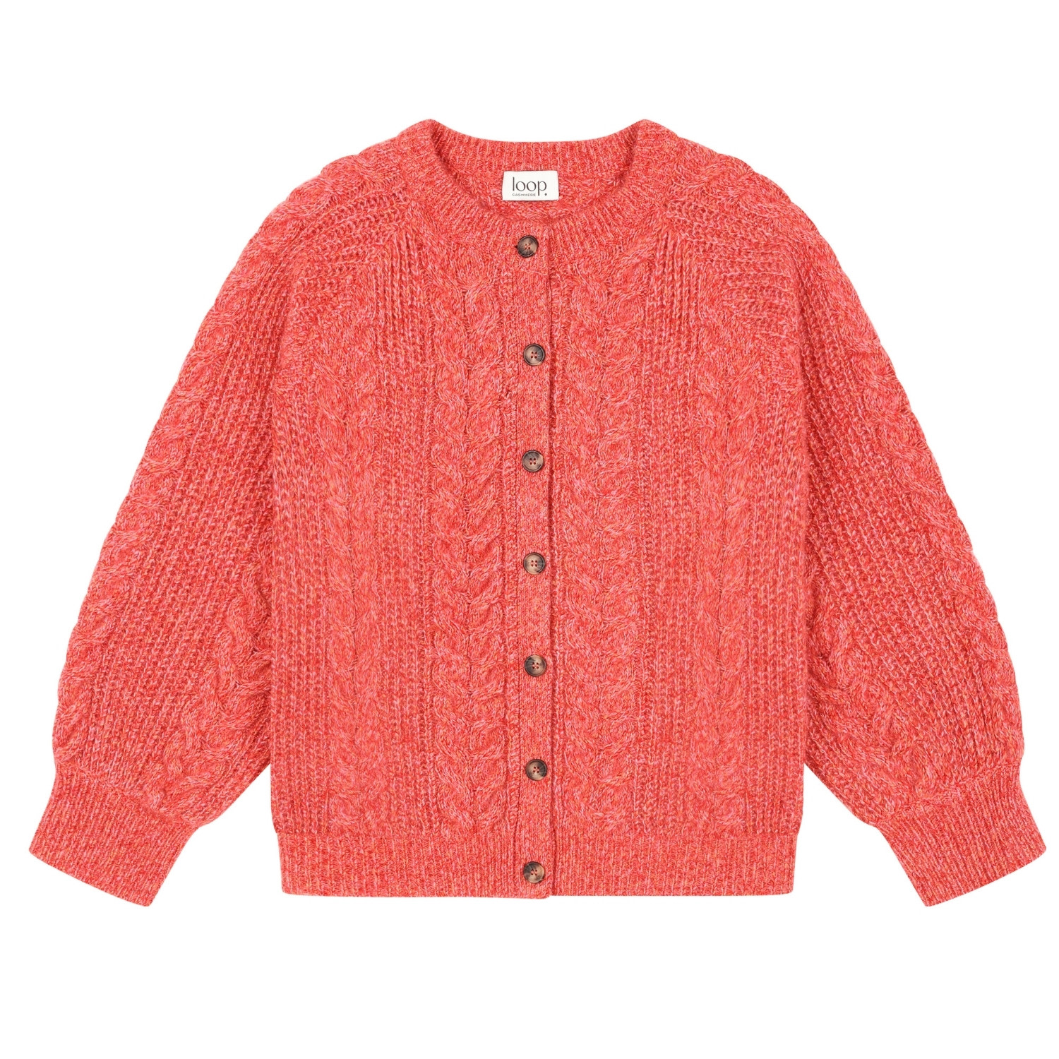 Loop Cashmere Women's Silk Cashmere Blend Cable Cardigan In Geranium Red