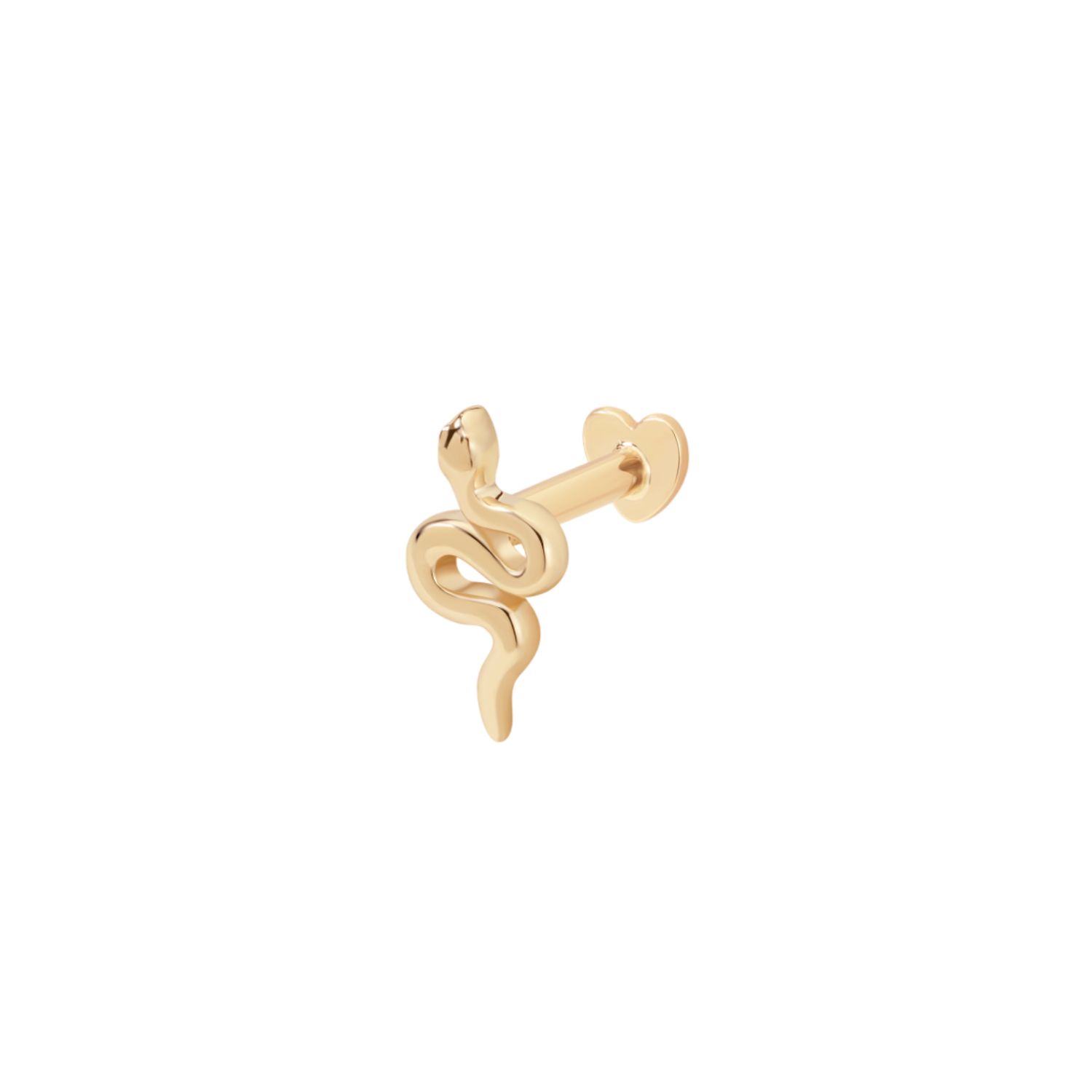 Vanchi Women's 14k Solid Yellow Gold Snake Flat Back Stud In Gold