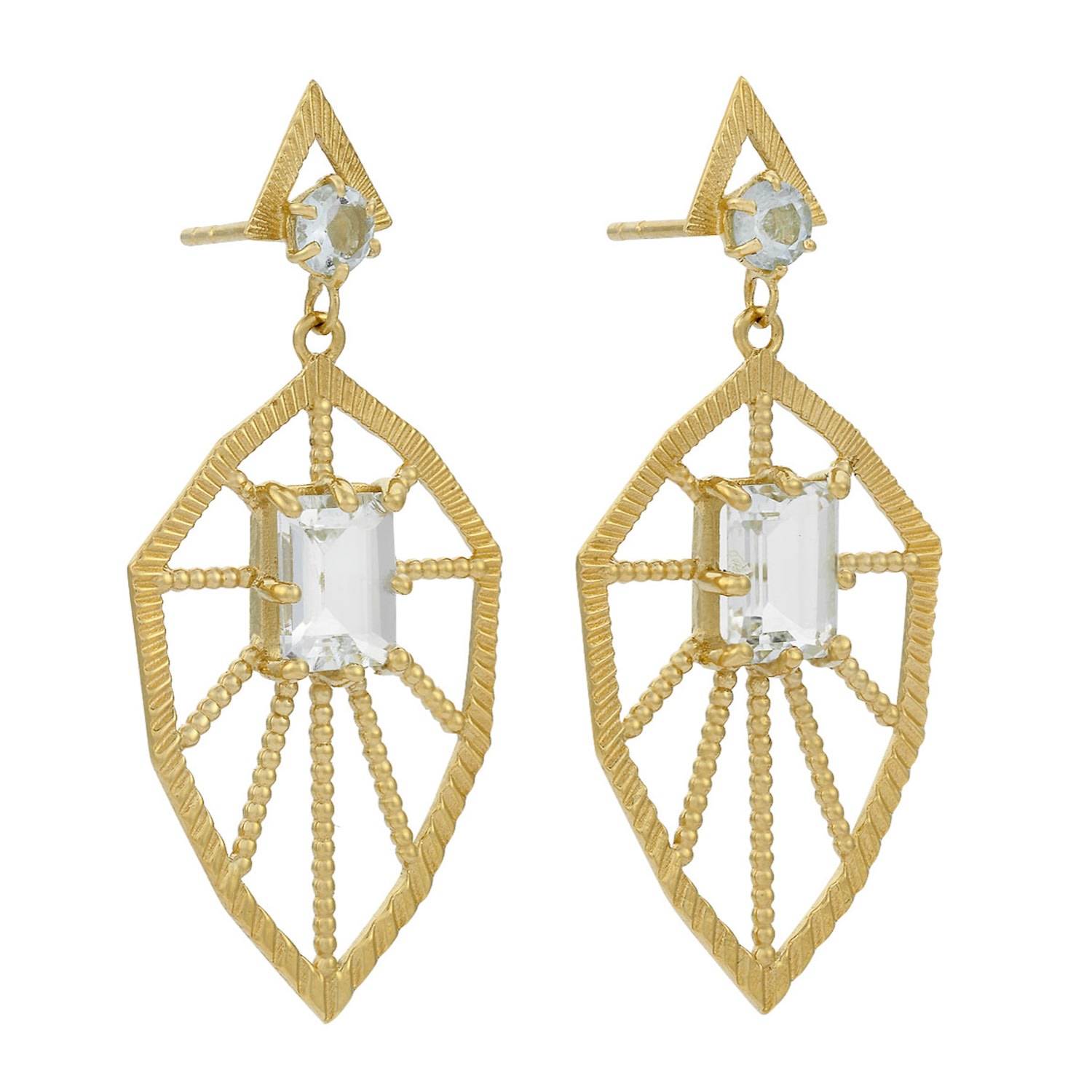 Women’s Gold / Blue Rosa Earrings Gold Aquamarine Zoe and Morgan