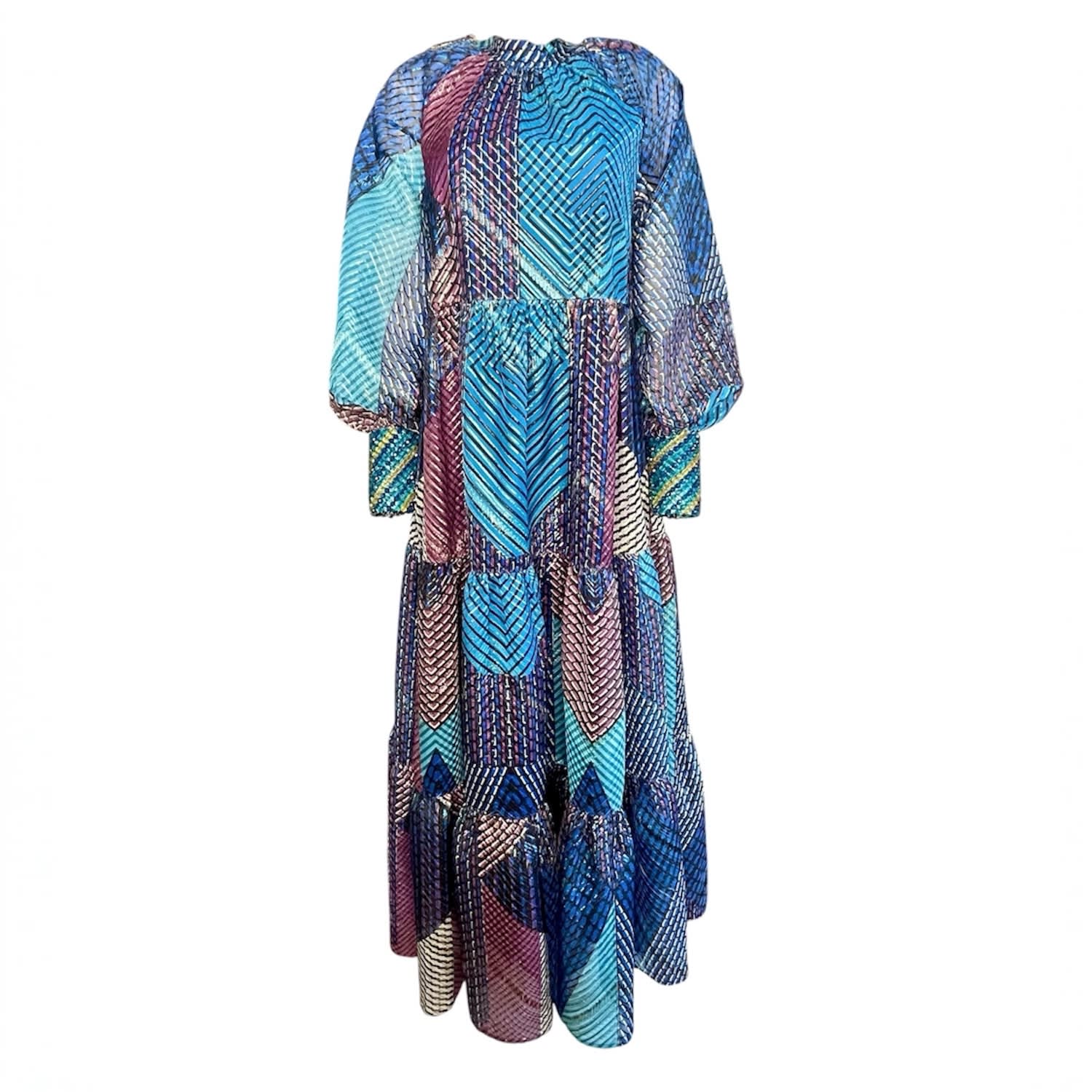 Laura Citron Women's Blue / Purple Blue Tapestry Maxi Dress In Multi