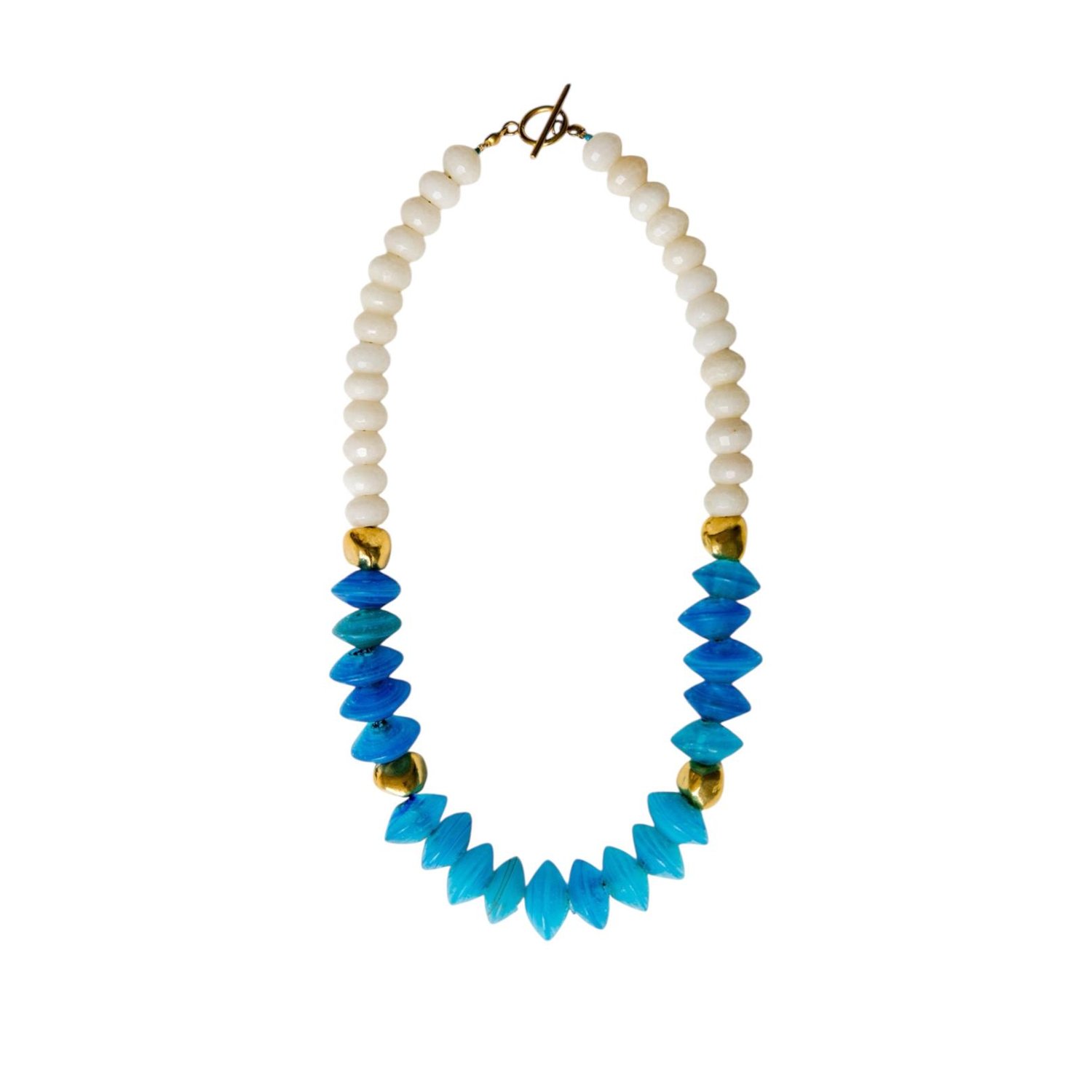 Sunset Magic Studio Women's Blue / White Azulina - Blue Statement Necklace In Multi