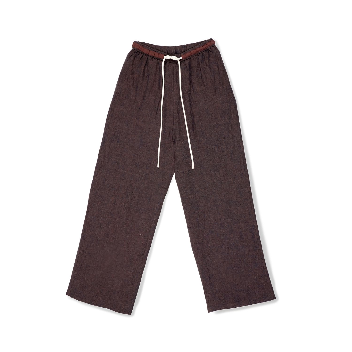 Du & Berry Women's Brown Sojourn Linen Wide Leg Pants In Chocolate In Brown