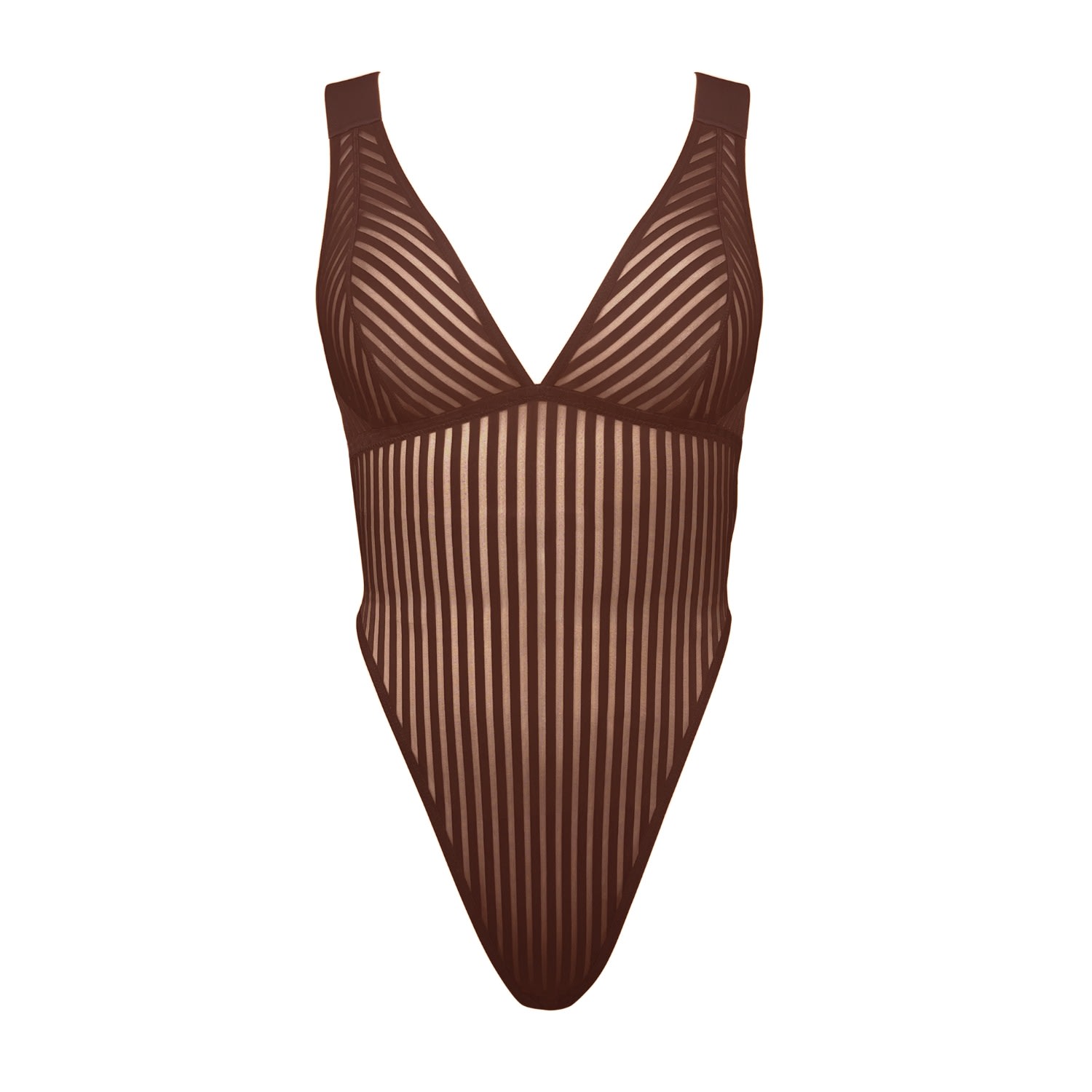 Monique Morin Lingerie Women's Brown Vertigo X Back Bodysuit Cocoa