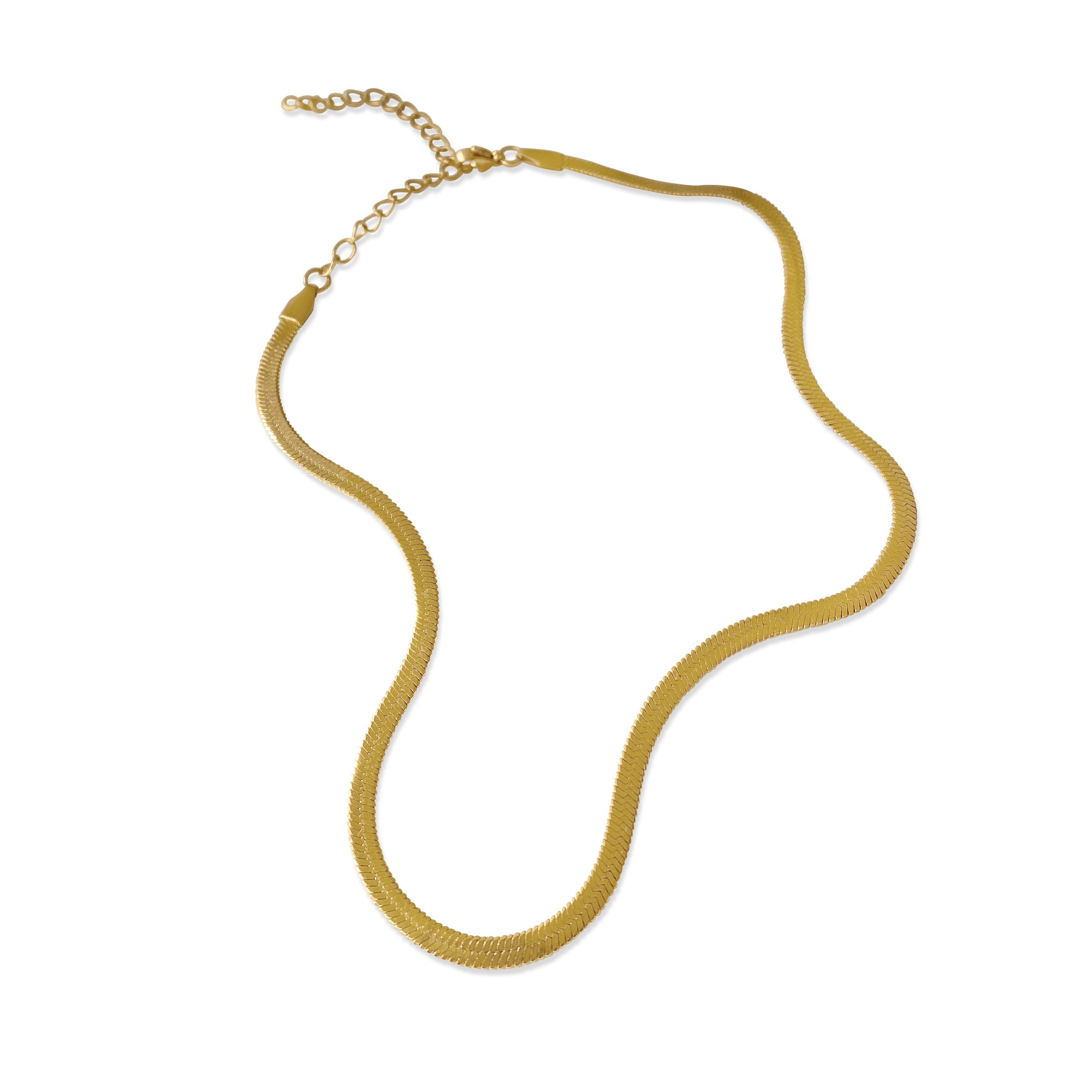 Anisa Sojka Women's Gold Dainty Flat Snake Necklace