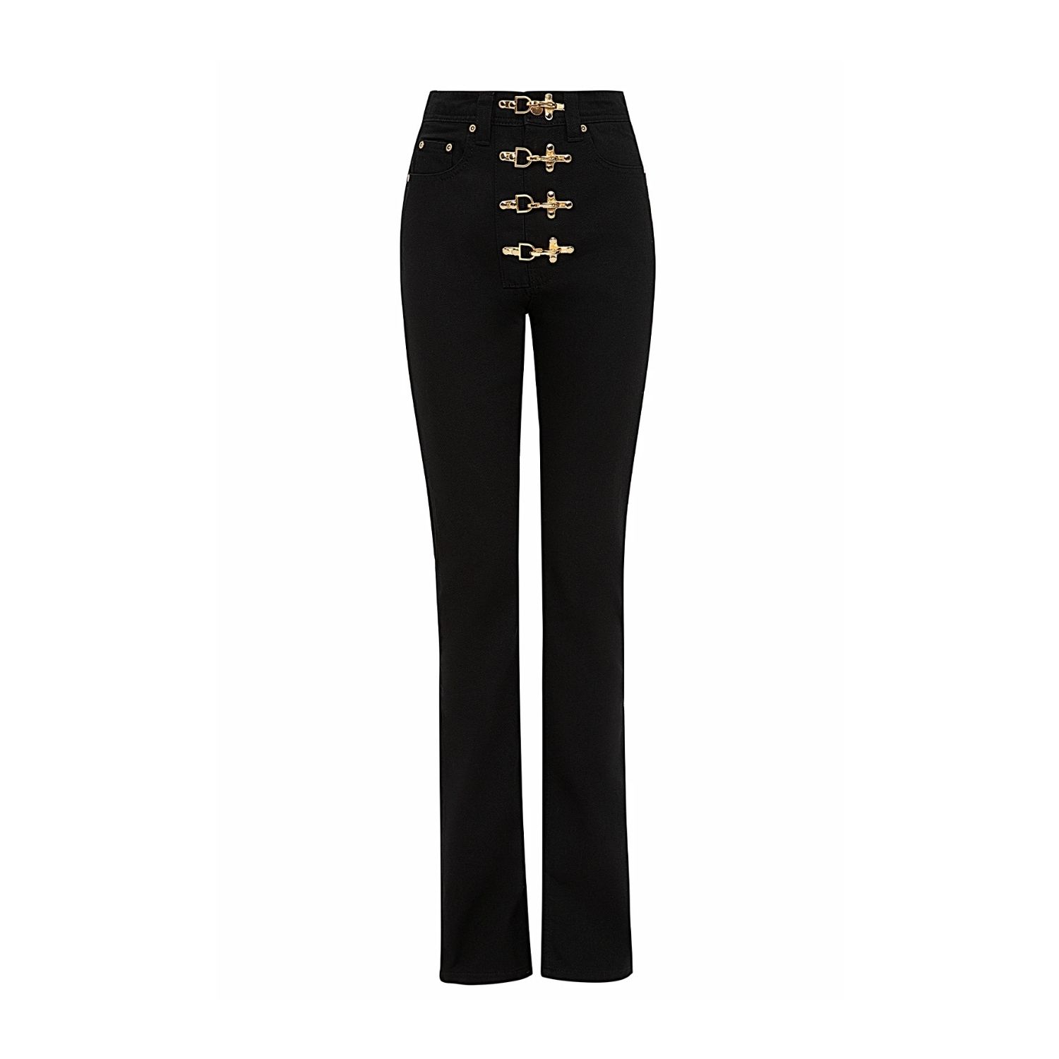 Bo&po Black Gaia Flare Jeans Gold In Black