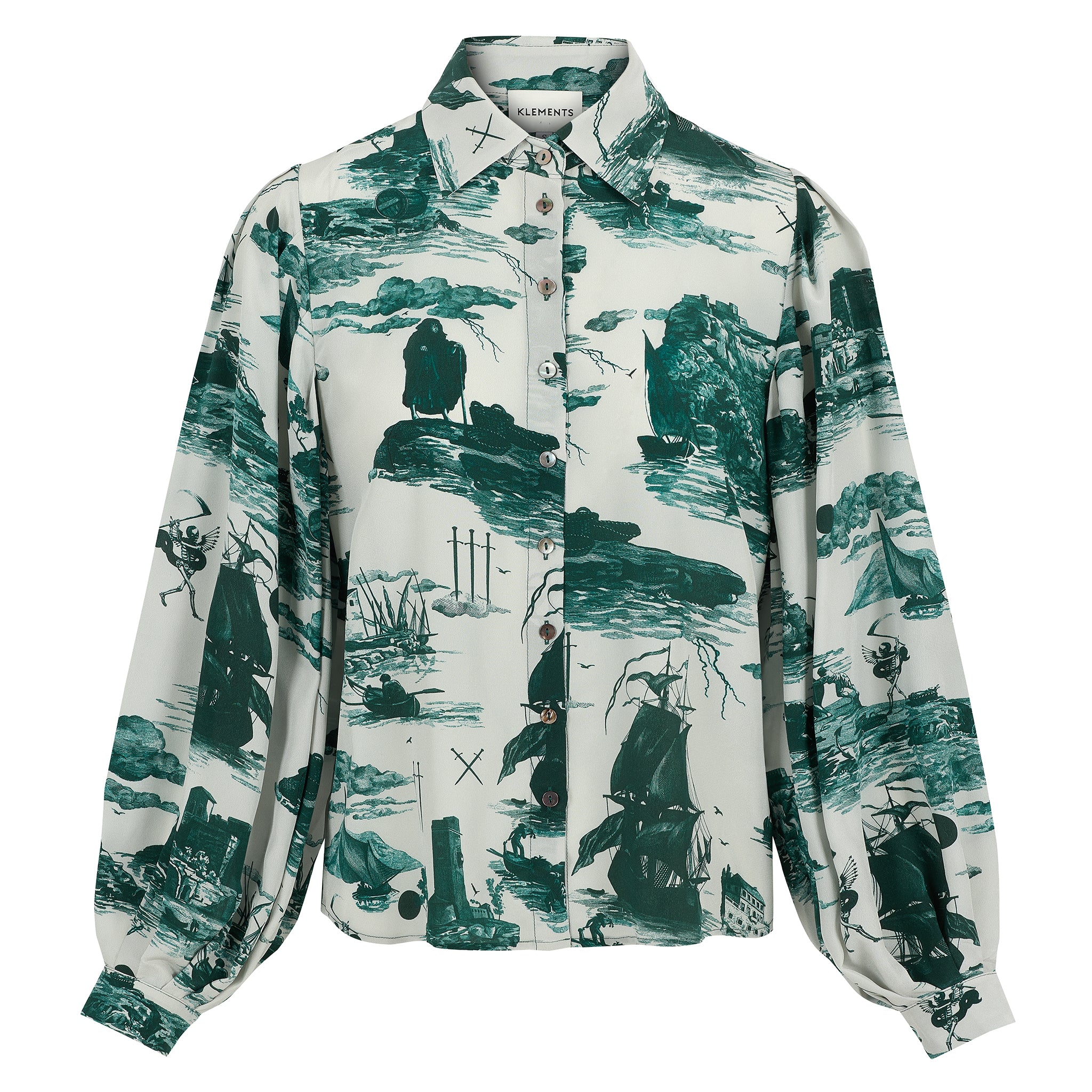 Klements Women's Paints Silk Blouse In Doomed Voyage Print