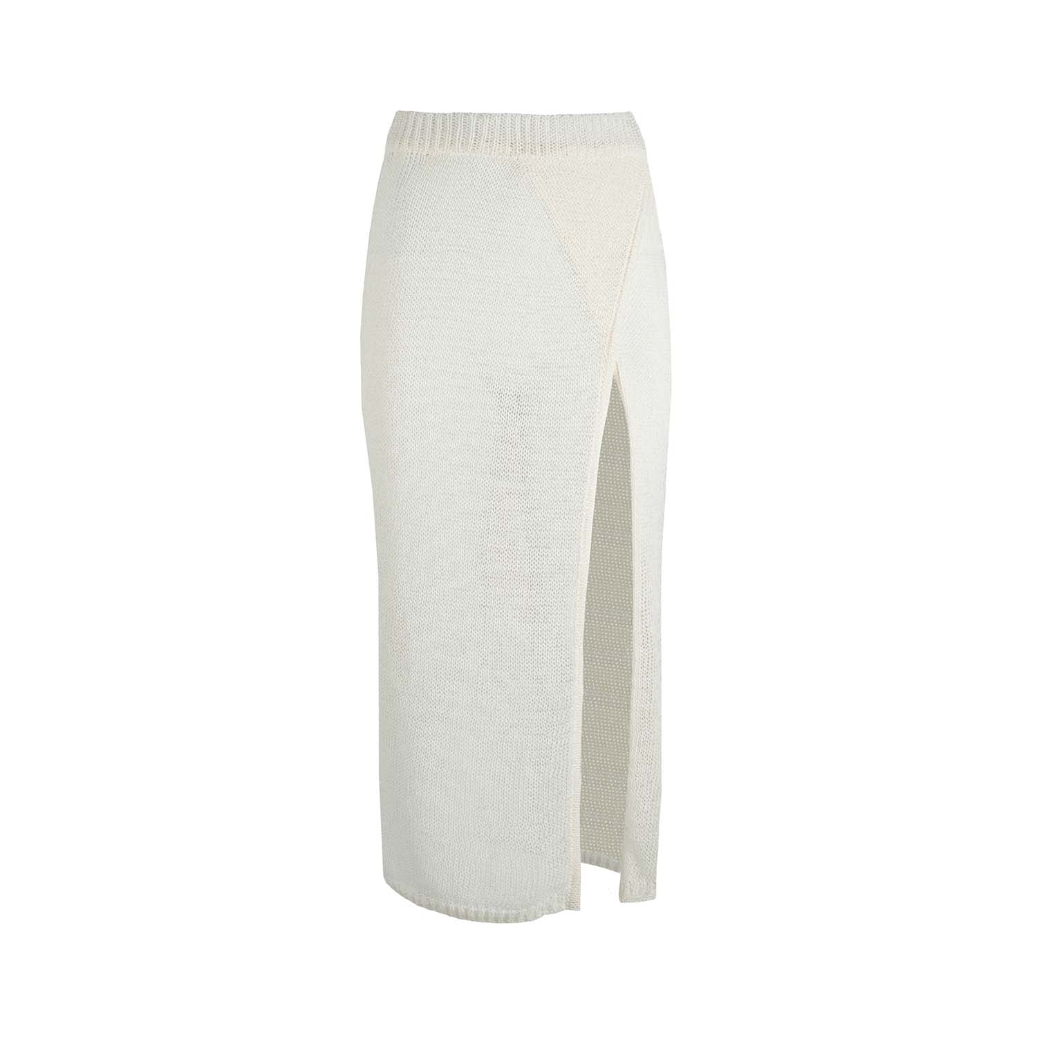 Monarch Women's White Rosie Overlap Midi Skirt - Ivory In White