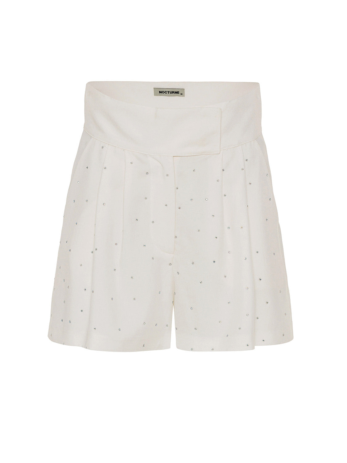 White Embellished Shorts Small Nocturne