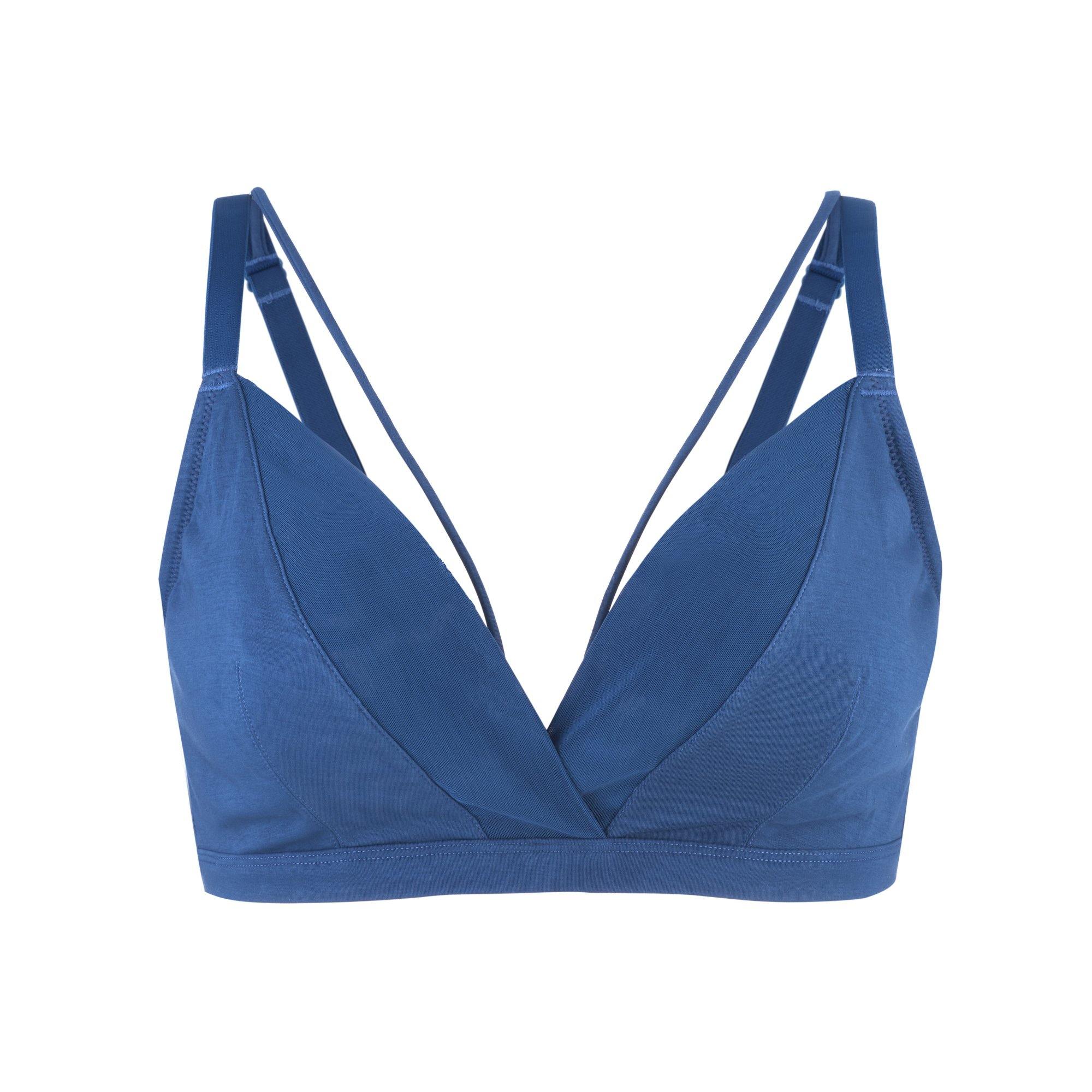 Women’s Hope - Silk & Organic Cotton Bralette In Blue Small Juliemay Lingerie