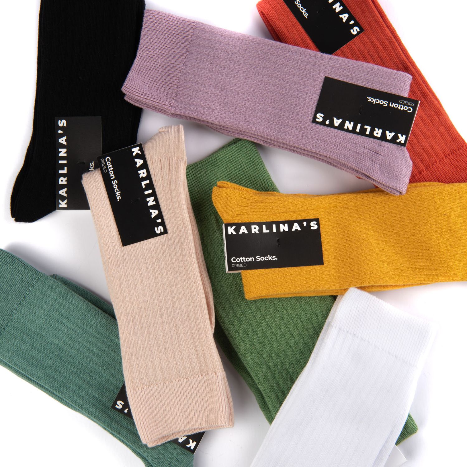 Mens Ribbed Cotton Sock Set Small Karlina’s