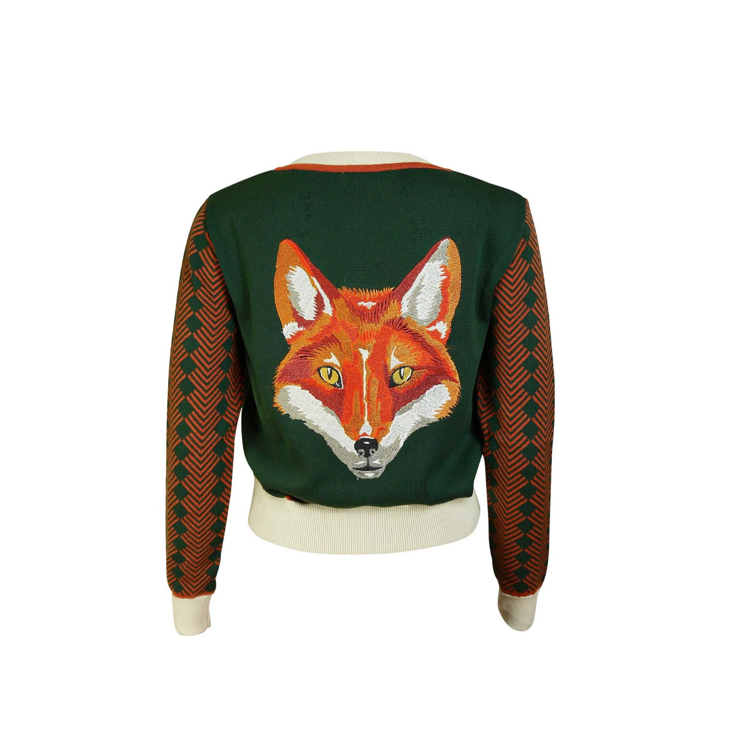 Women’s Green / Yellow / Orange Vera - Green Fox Embroidered Cardigan Extra Small Palava