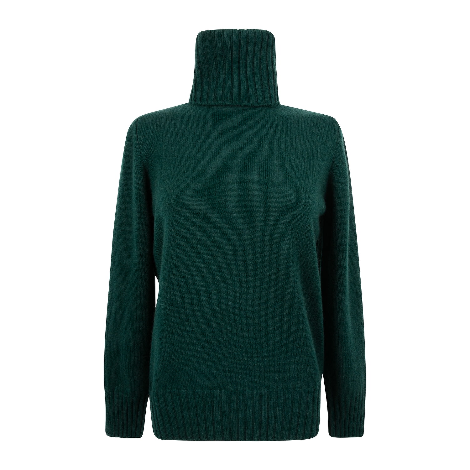 Women’s Cashmere Roll-Neck Sweater In Ocean Green Extra Small Caz Studio