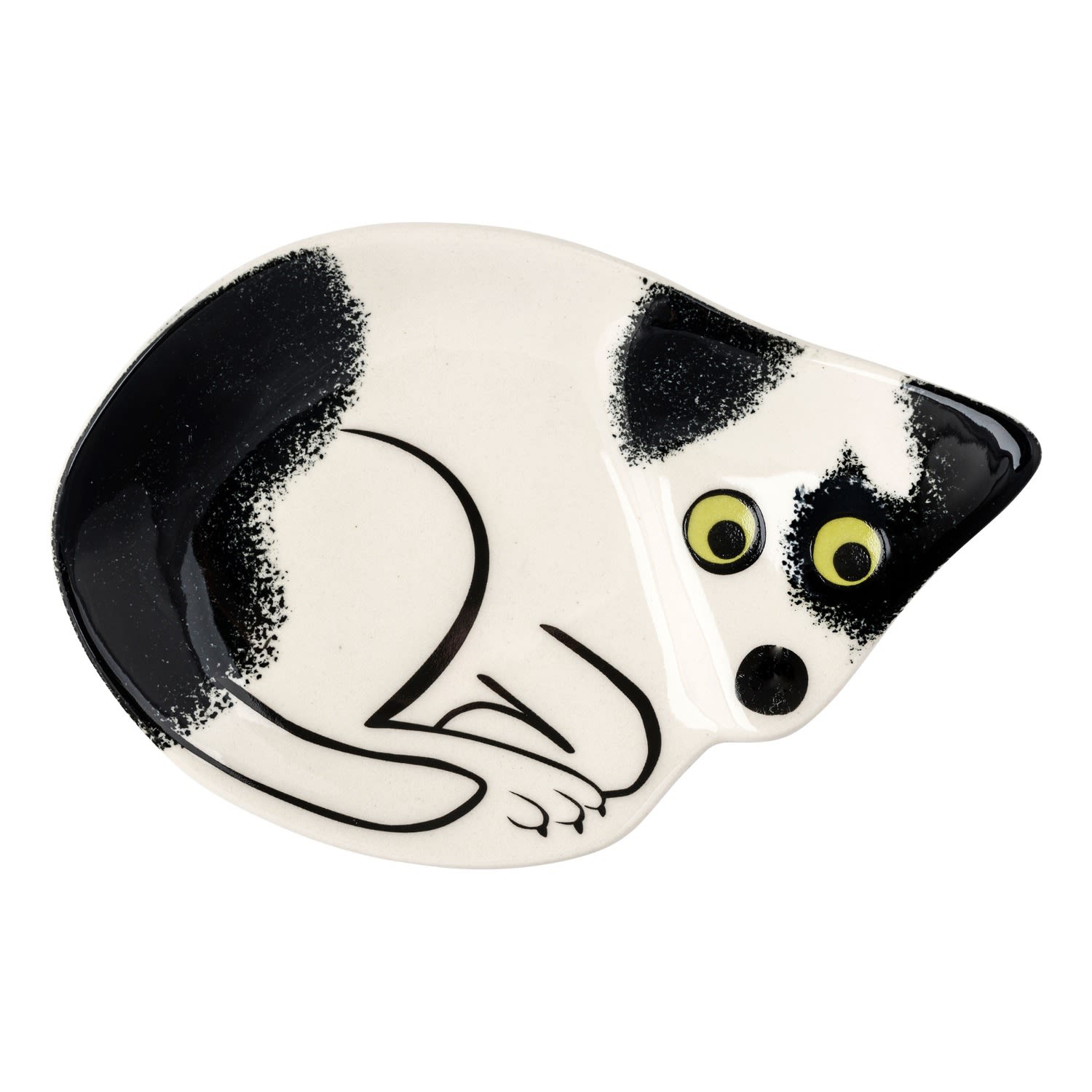 Hannah Turner Black & White Dog Trinket Dish In Multi