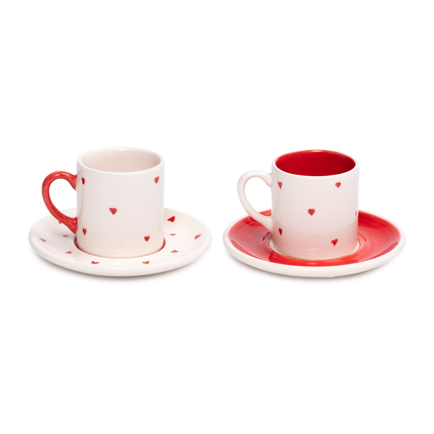 Feeling Good Inside Red / White Love Coffee Set Of Two