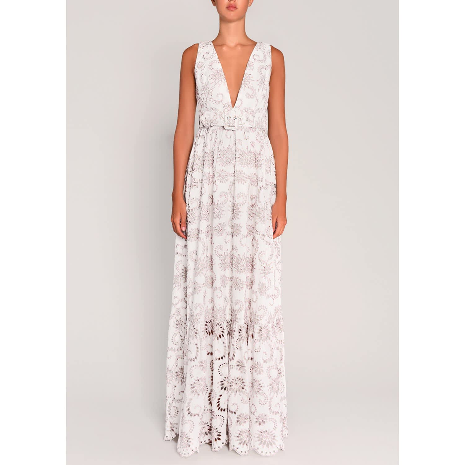 white broderie maxi dress