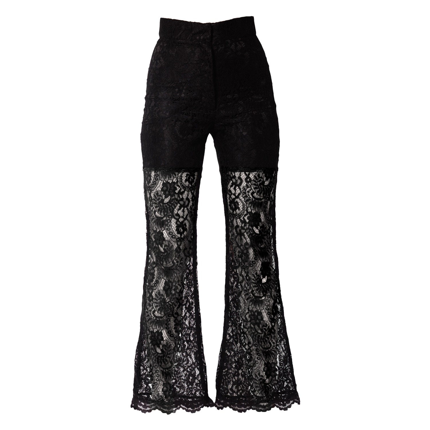 High Waisted Lace Bell Bottom Pants Maison Bogomil Wolf