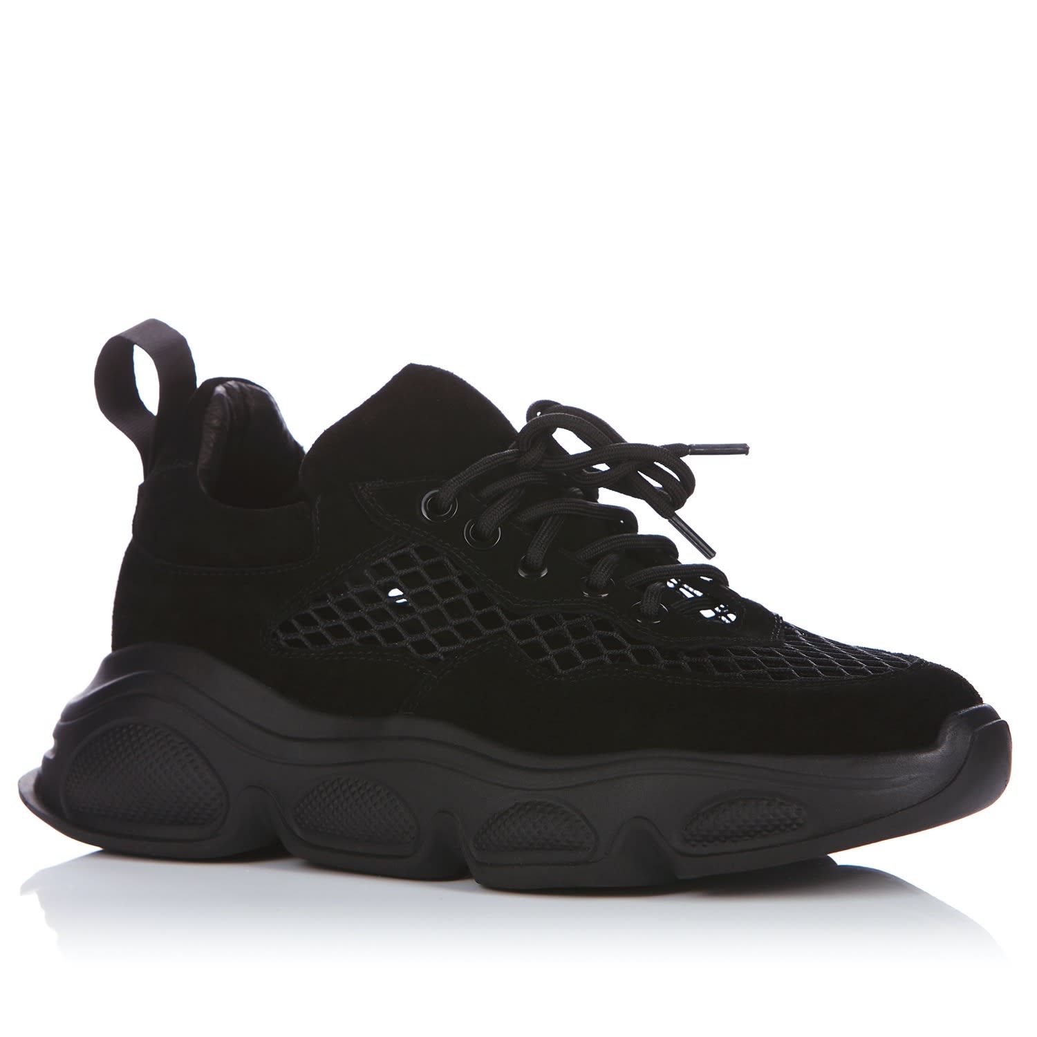 black mesh trainers