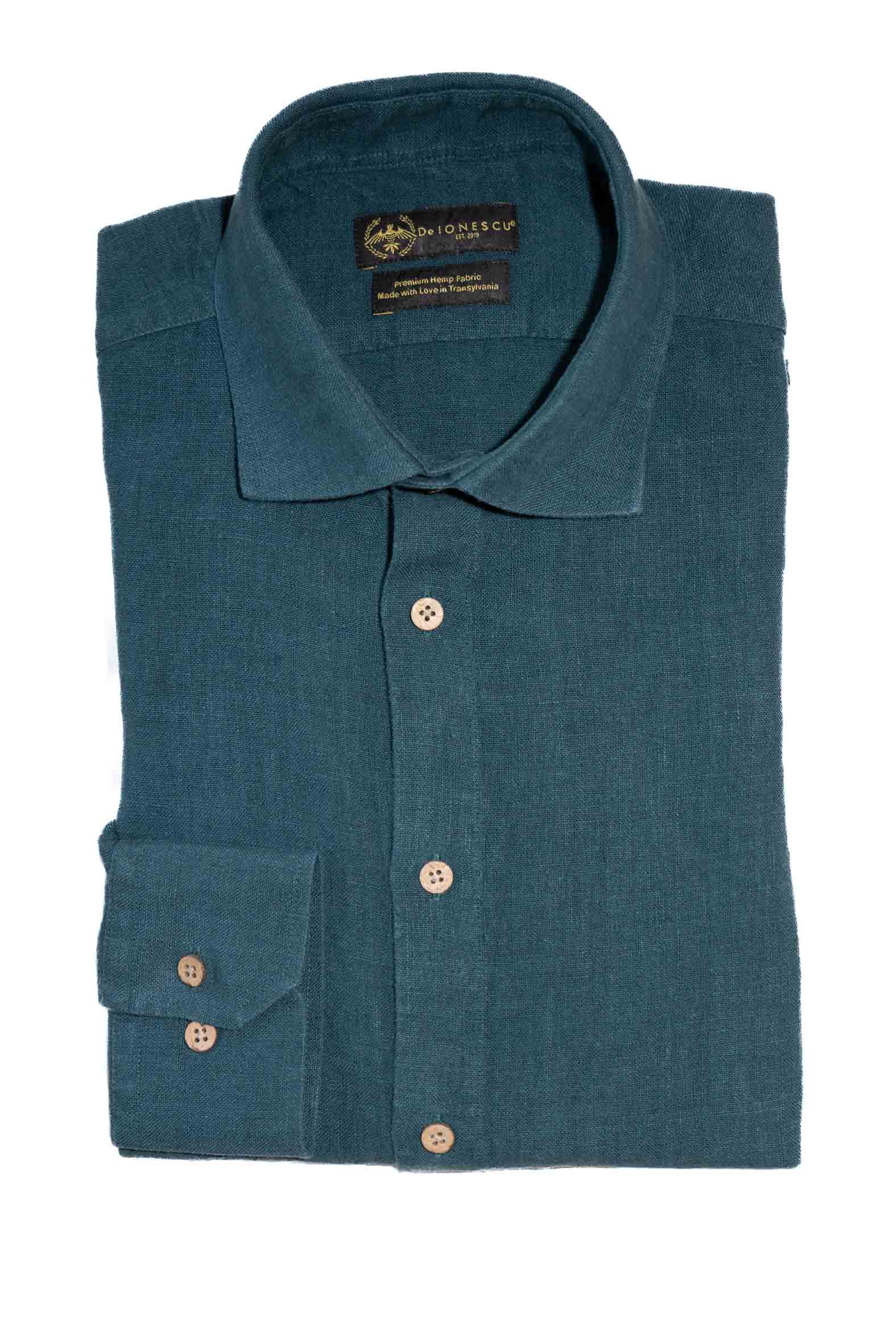 Men’s The Calimani Hemp Shirt - Forest Green Extra Large De Ionescu Est. 2019