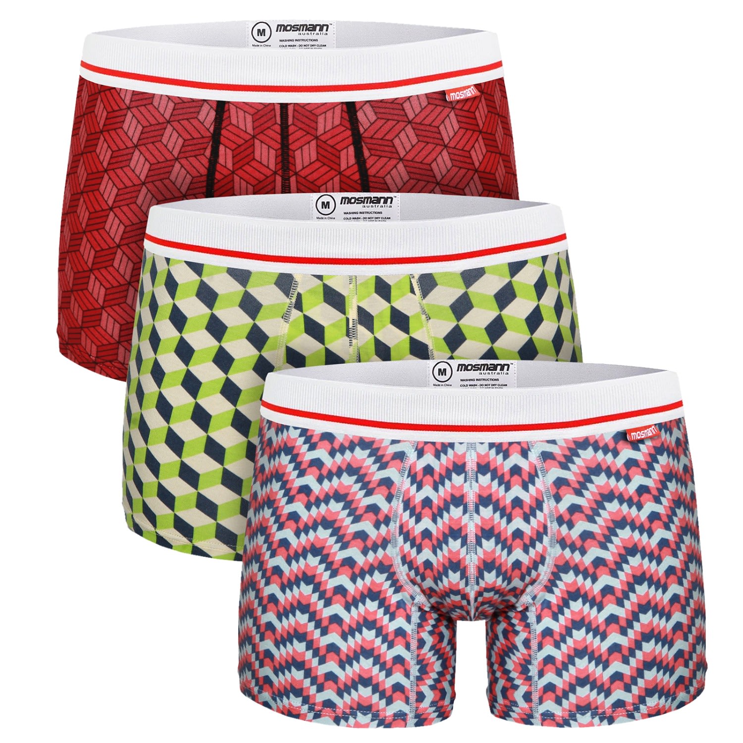 Bamboo Underwear Three-Pack Mens Trunks - Suerte Large Mosmann Australia