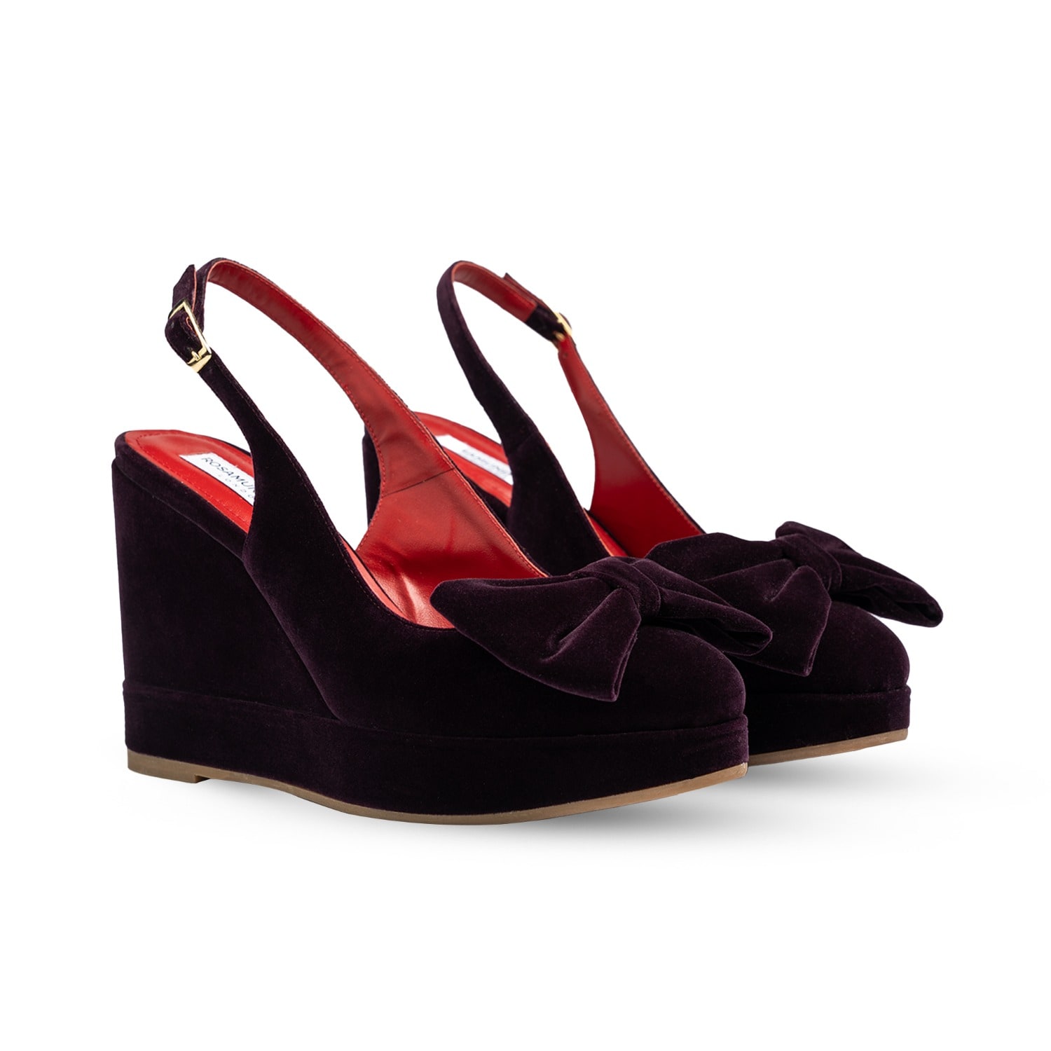 Rosamund Muir London Women's Pink / Purple Toscana Dark Purple Velvet Wedges