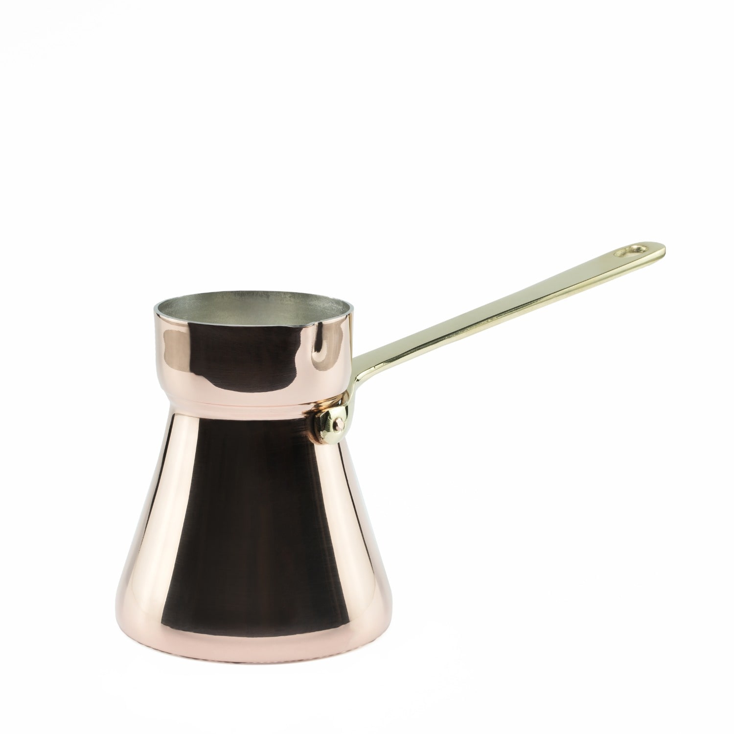 Anatoliacraft Brown Handcrafted Copper Coffee Pot With Brass Handle – Traditional Turkish Design In Brown
