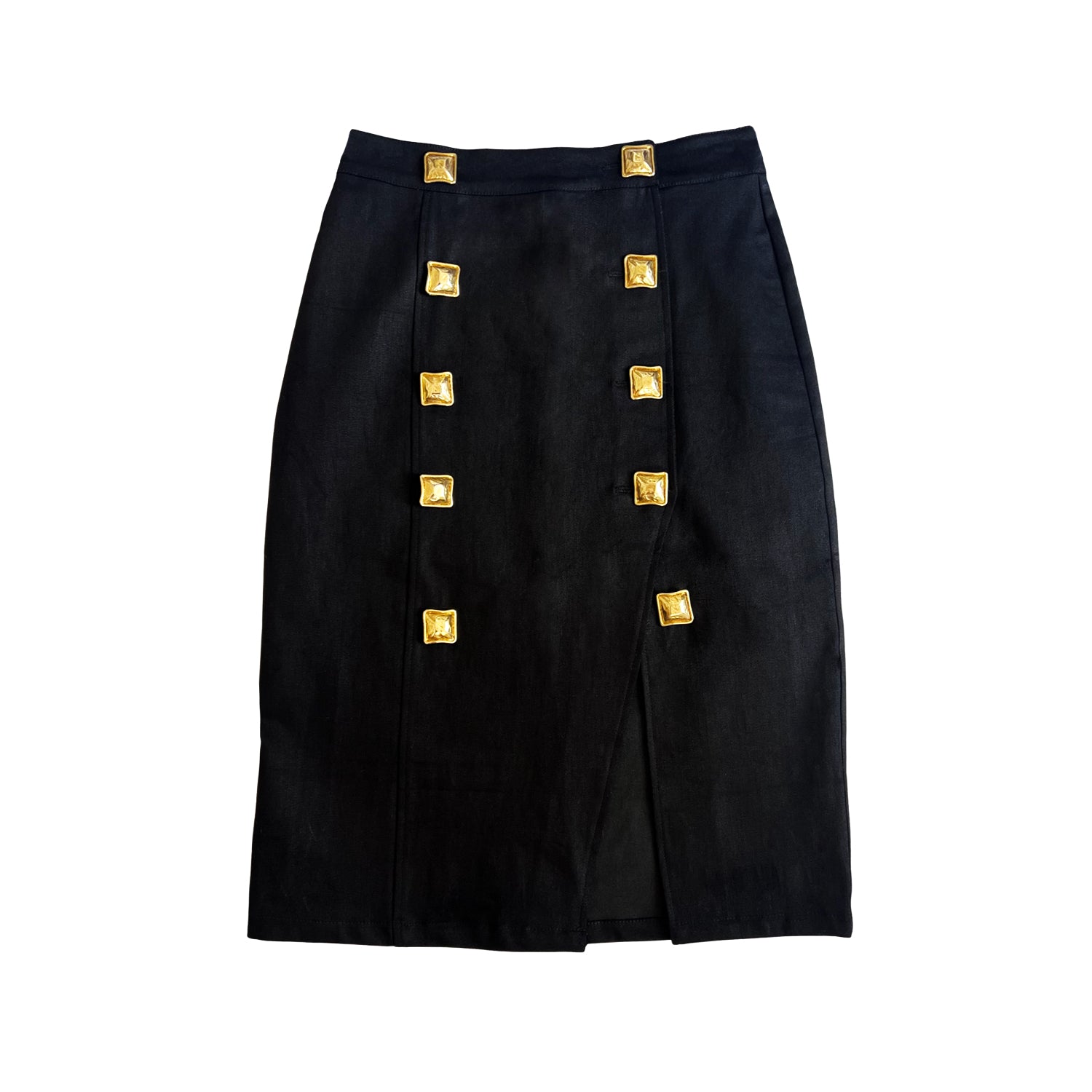 L2r The Label Women's Majorelle Midi Skirt In Black Denim In Black