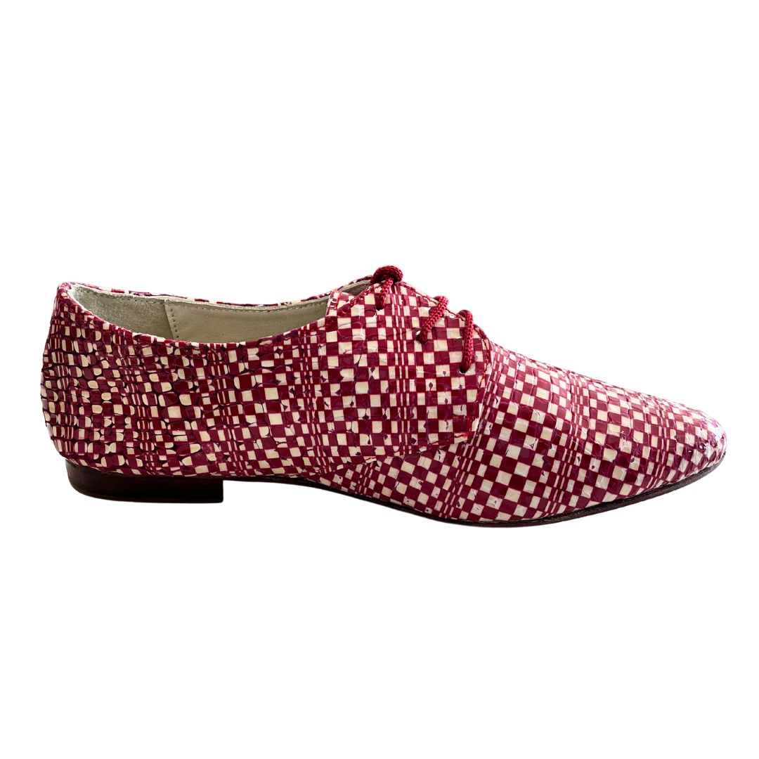 Ocelot Market Women's Red & White Checkered Brogue