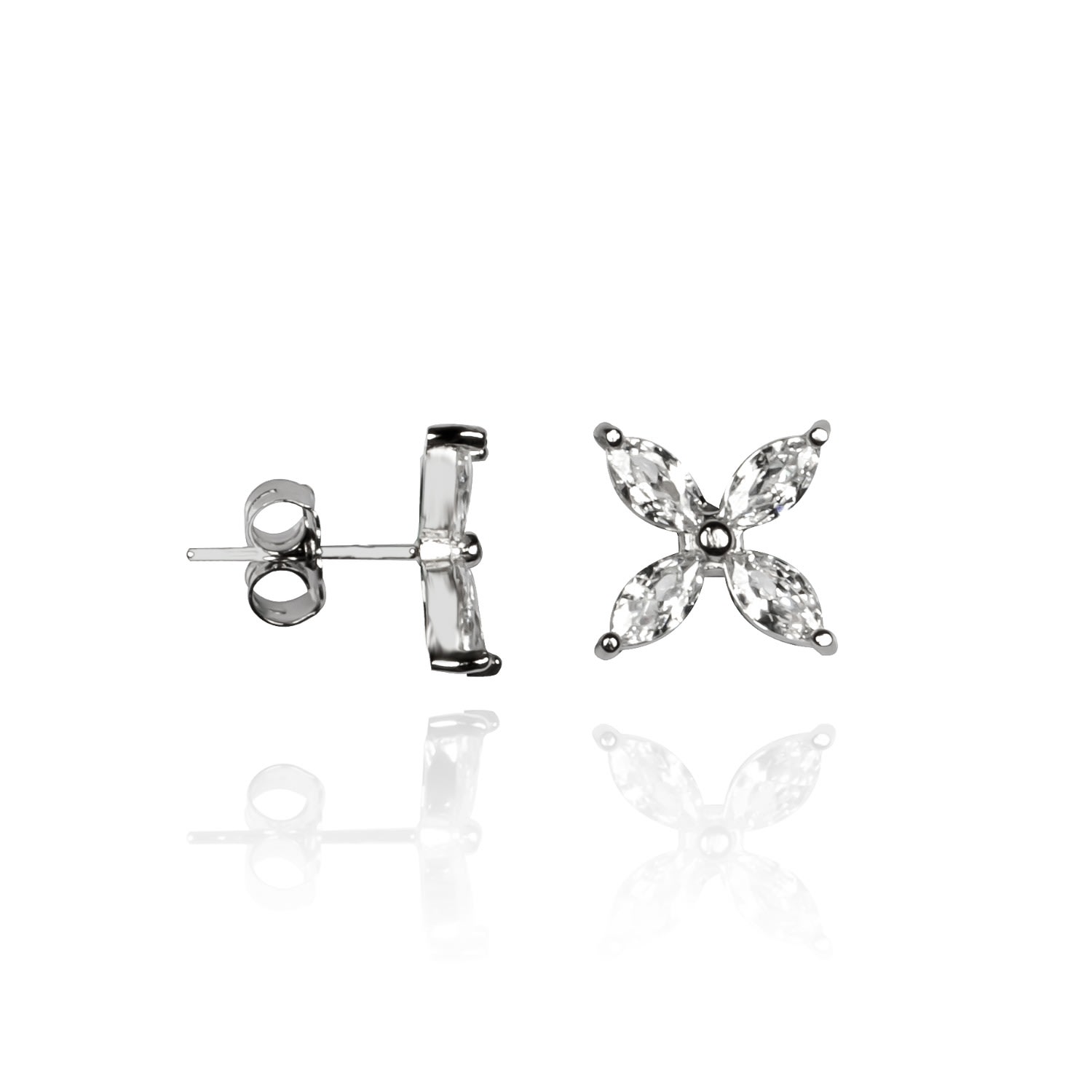 Women’s Flower Mini Earring -Silver Ep Designs