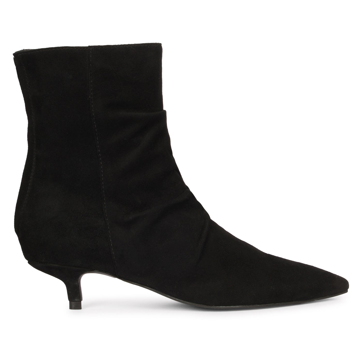 Saint G Florino Slouch Pointed Toe Kitten Heel Bootie In Black