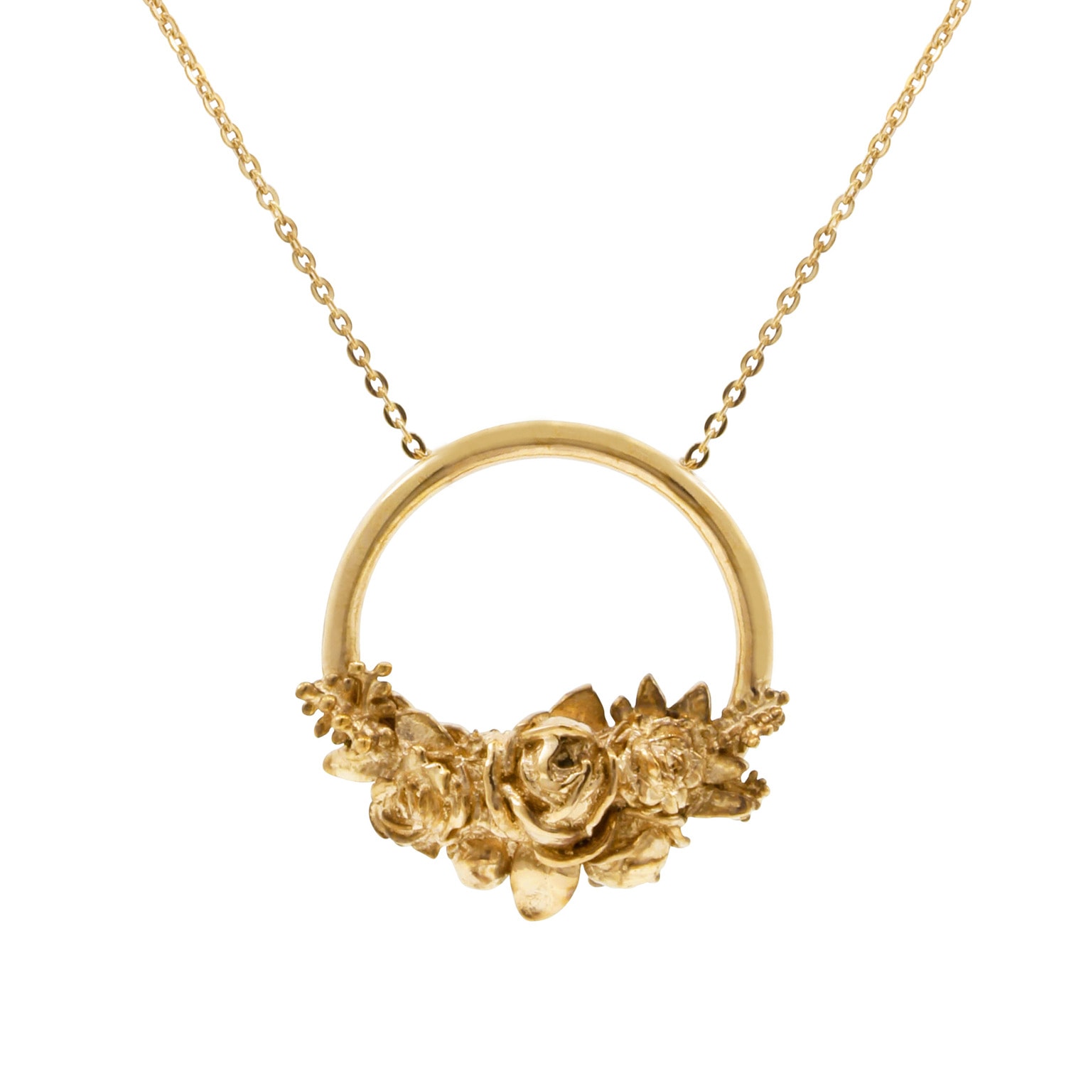 Women’s Rose Halo Necklace - Gold Lee Renee