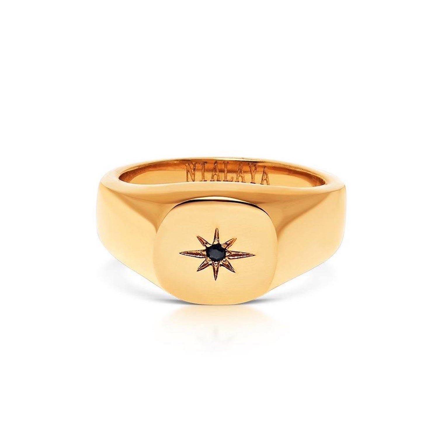 Women’s Skyfall Starburst Signature Ring In Gold Nialaya