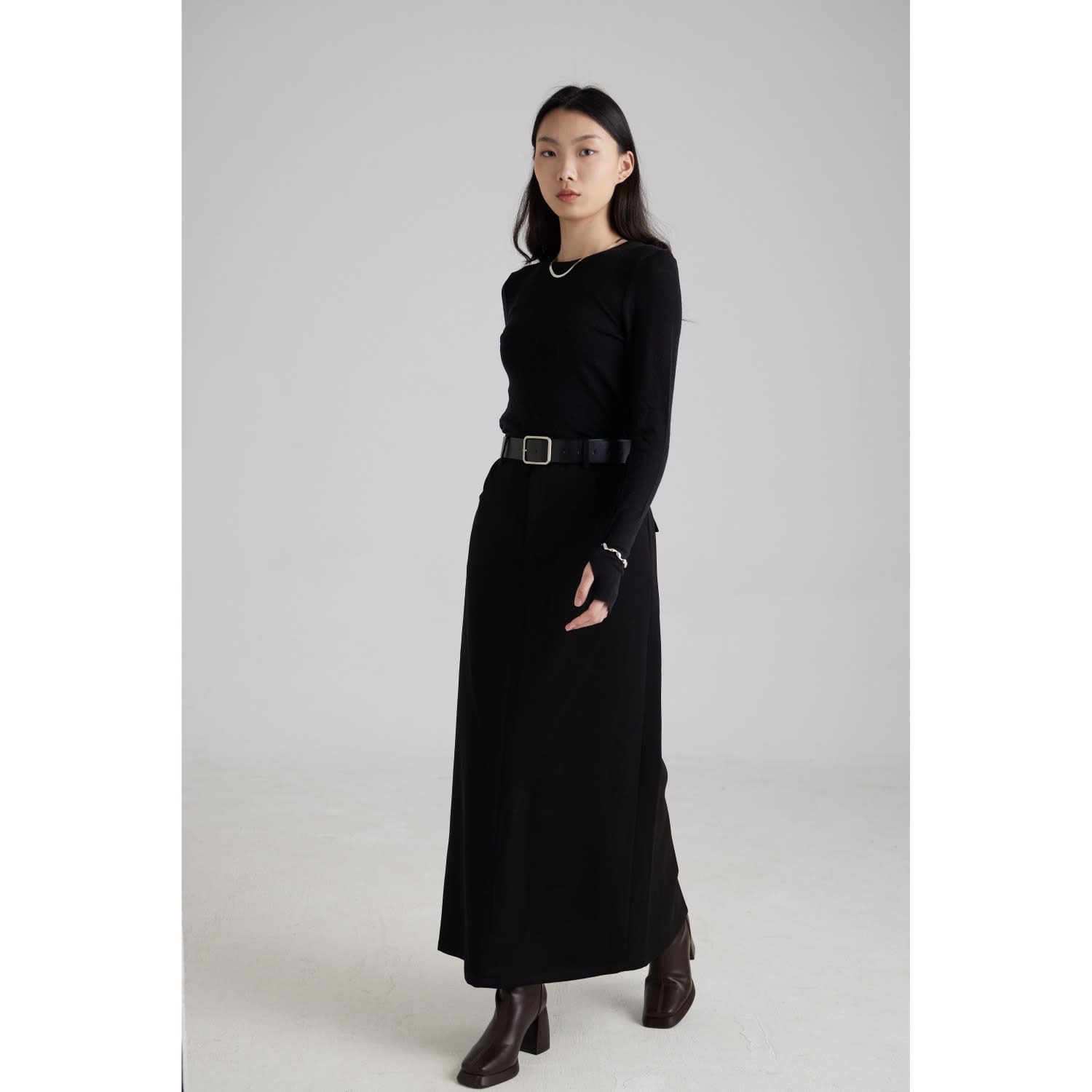 Navi Maxi Skirt With Belt | Mute by JL | Wolf & Badger