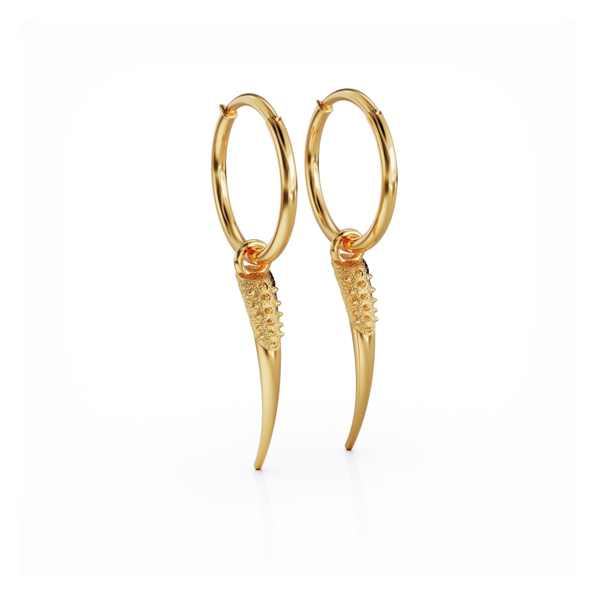 Linda Fiore Women's Horn Earrings Gold Vermeil