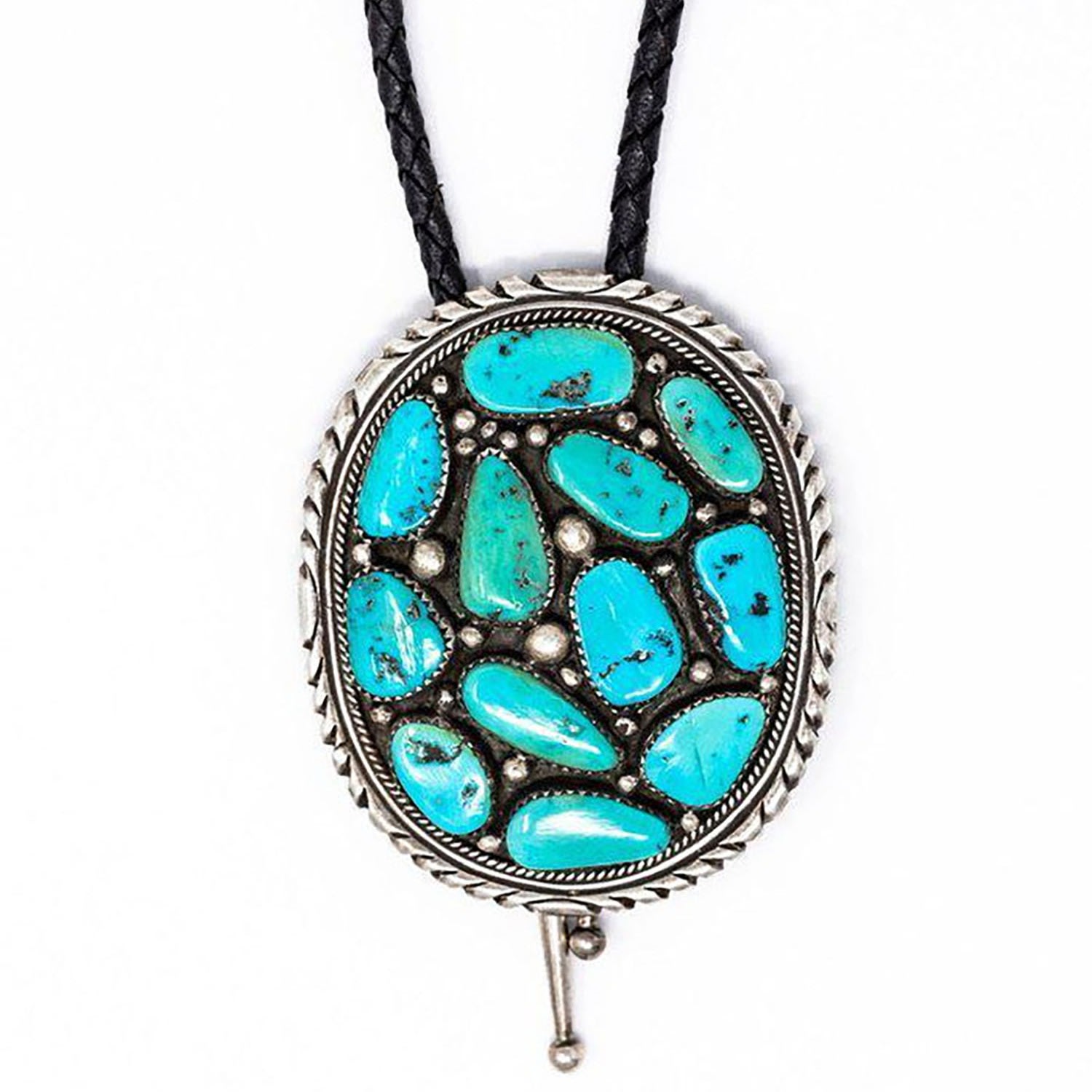 Women’s Black / Blue / Silver Vintage Navajo Turquoise And Sterling Silver Bolo Tie Good Tidings Style