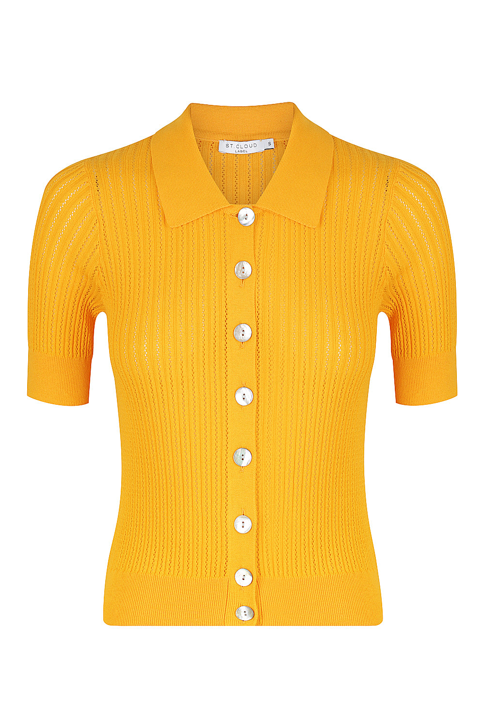 Women’s Yellow / Orange Down The Rabbit Hole Knit Polo Cardi - Citrus Orange Small St Cloud Label