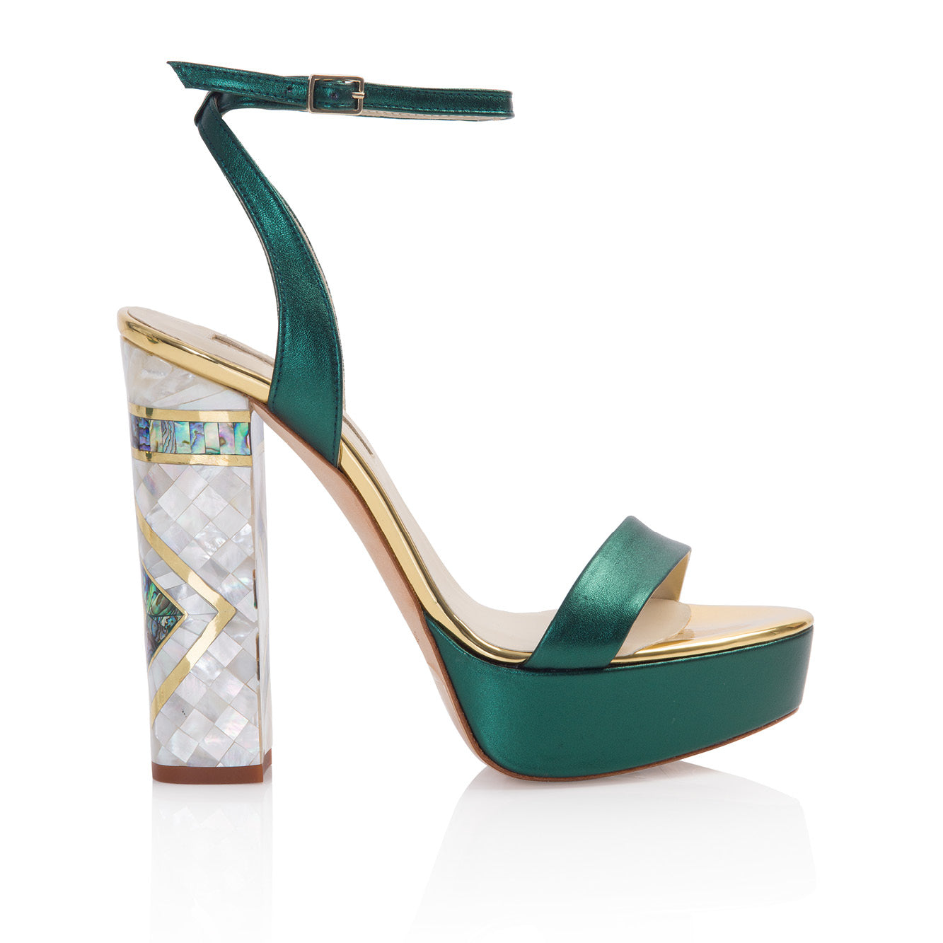 Freya Rose Women's Gold / Green Arte Couture Heels