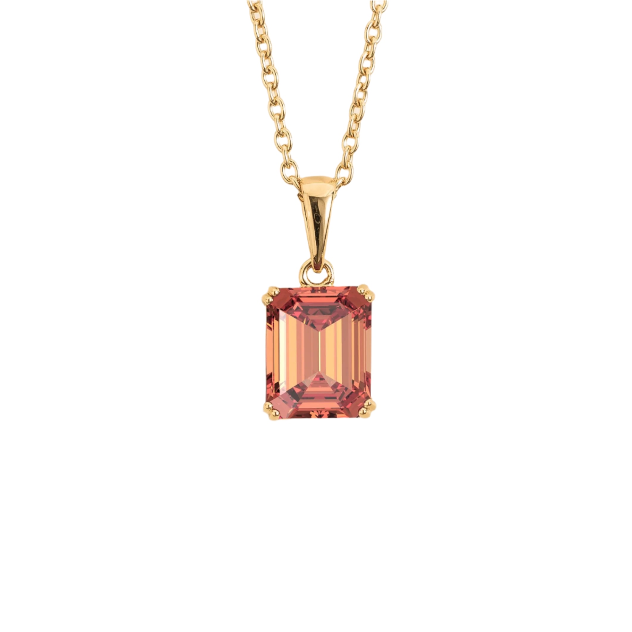 Juvetti Women's Gold / Pink / Purple Thamani Gold Pendant Necklace In Padparadscha Sapphire