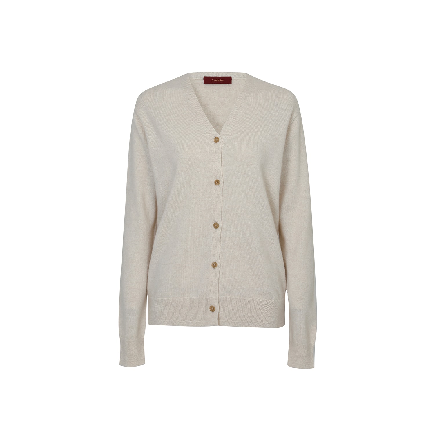 Women’s Neutrals V-Neck Cashmere Cardigan-Light Beige Small Callaite