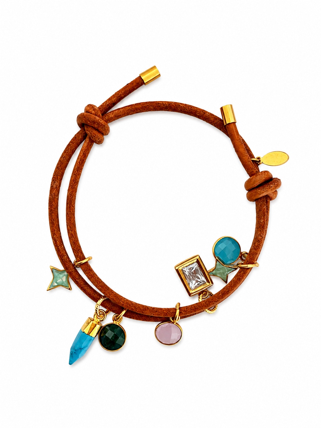 Persia Dona Jewelry Women's Leather Mixed Charm Bracelet In Black