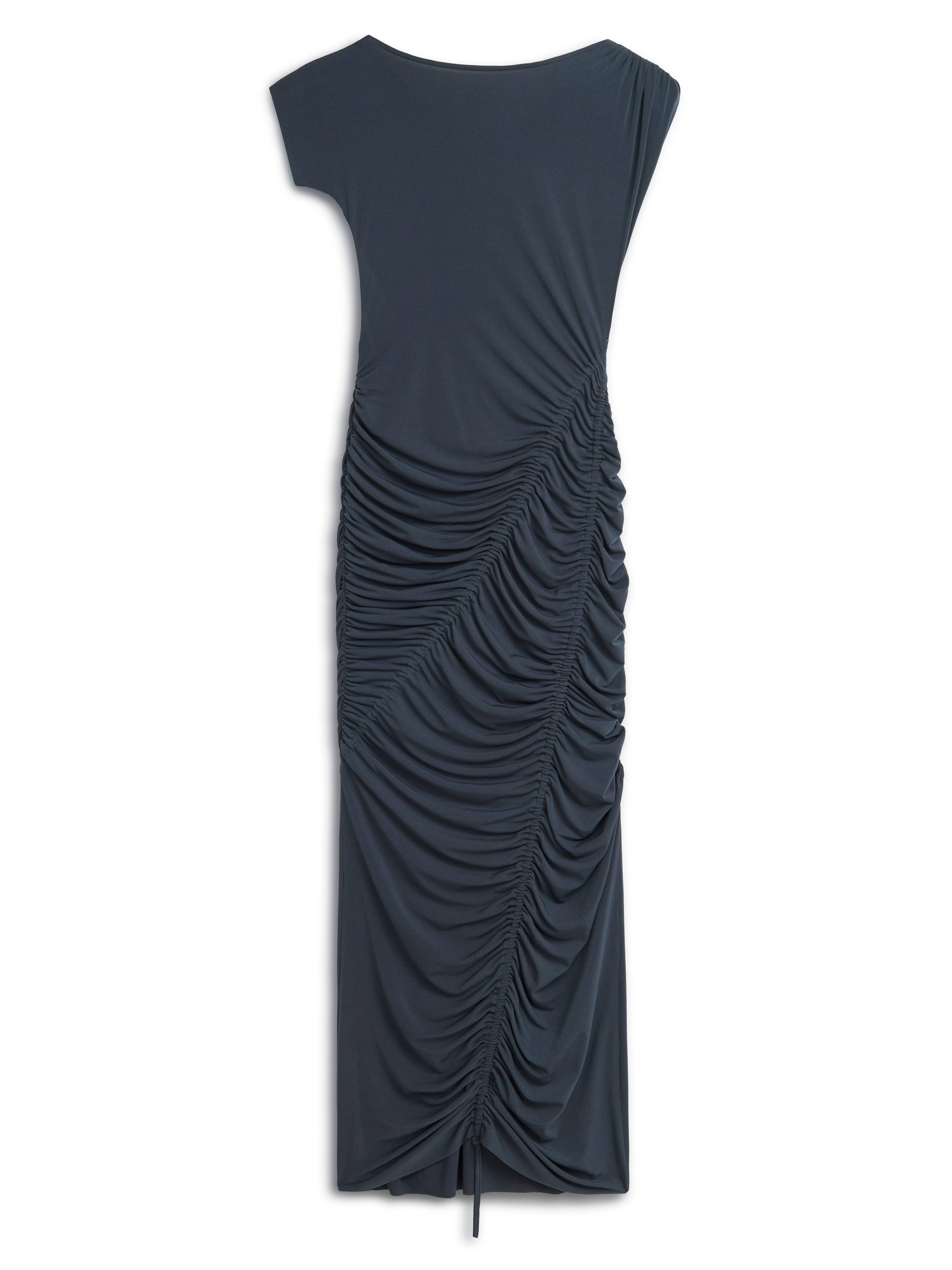 Nocturne Draped Pleated Maxi Dress In Grey