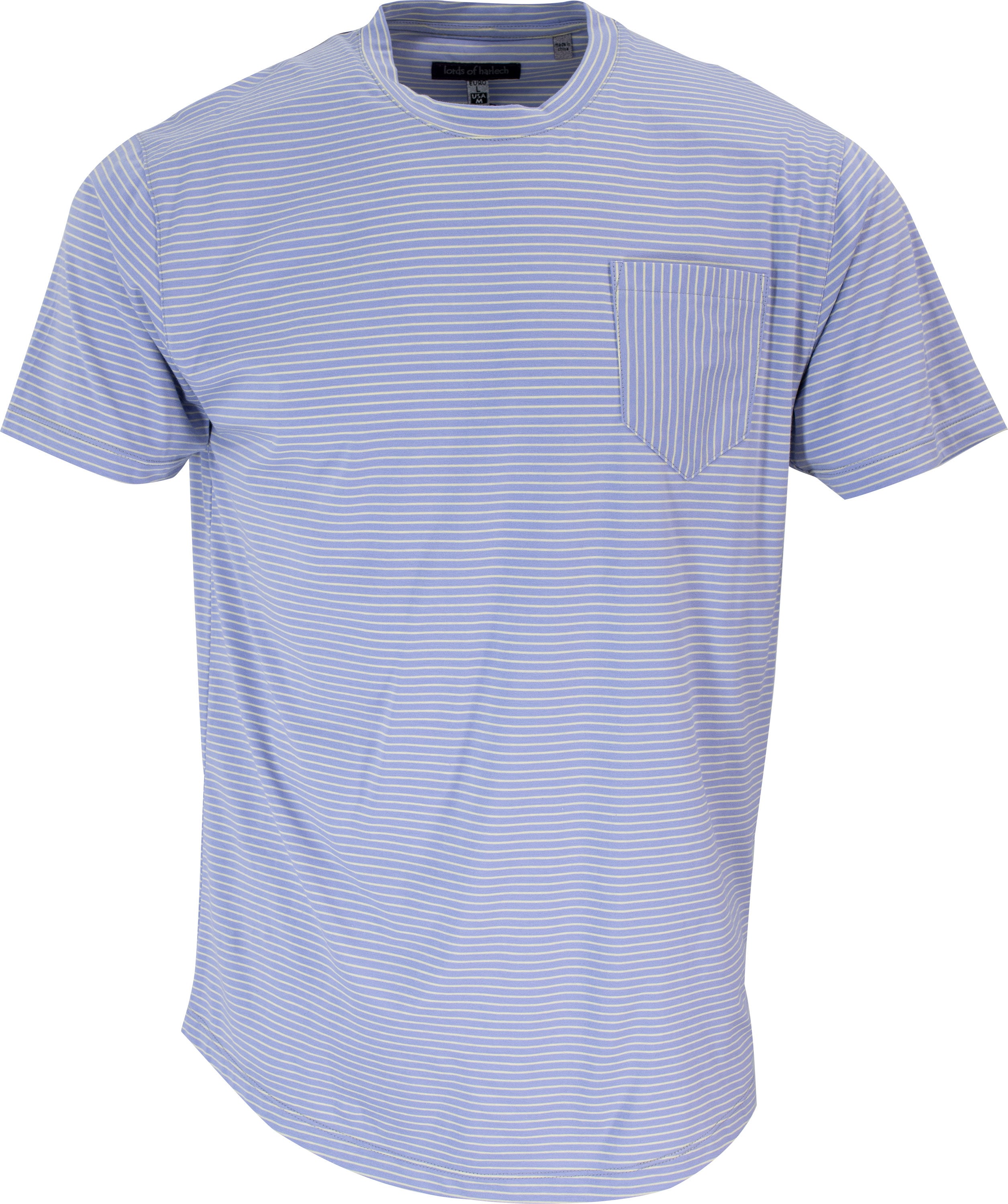 Men’s Pink / Purple / Yellow Tate Lilac Stripe Crew Neck Tee Small Lords of Harlech
