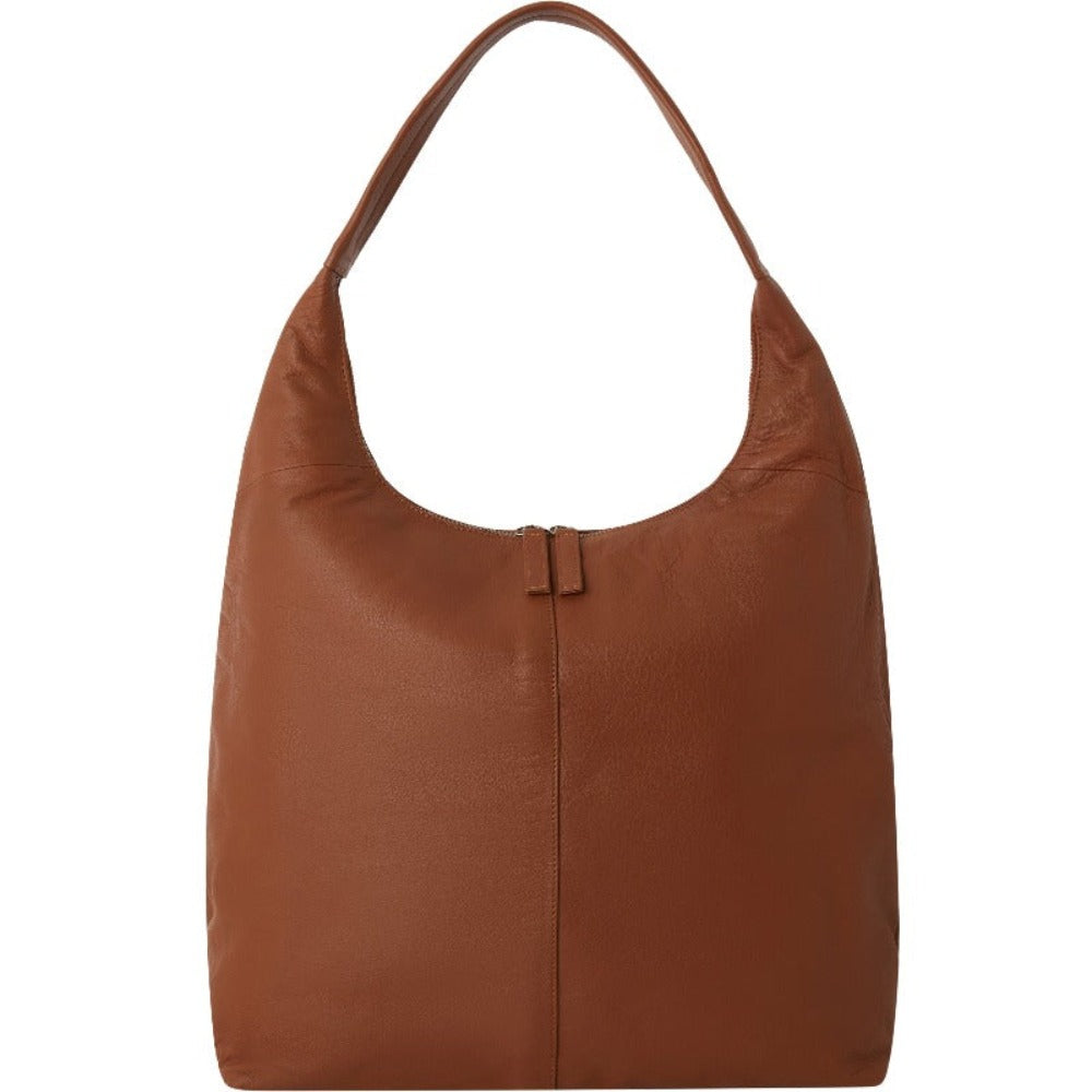 Brown Camel Zip Top Women’s Leather Hobo Shoulder Bag Bxabd Brix+Bailey