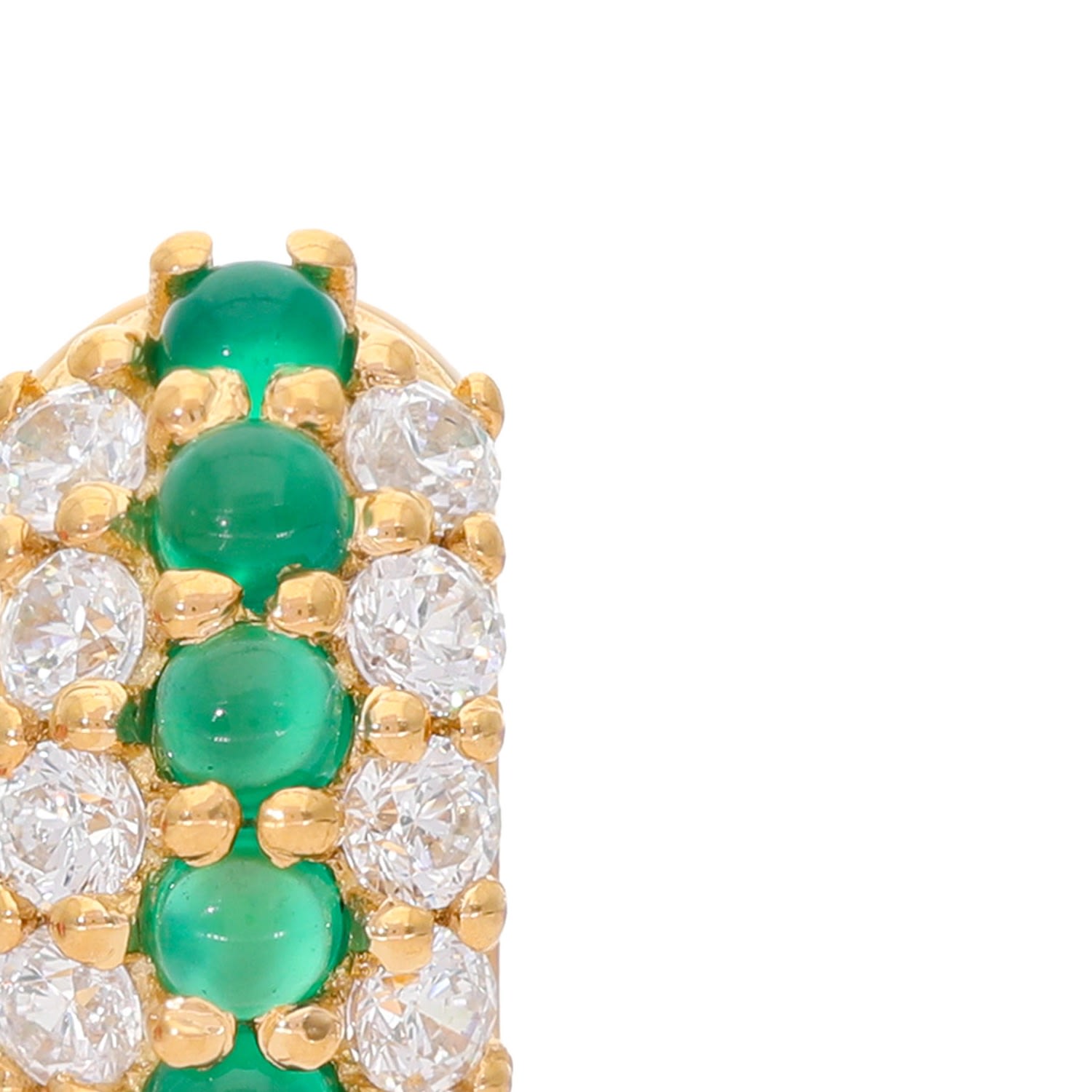 Women’s Gold / Green Summer Sparkle Huggies - Green Onyx Preeti Sandhu