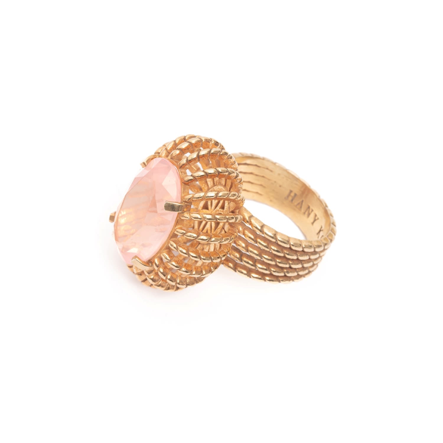 Women’s Pink / Purple / Rose Gold Baroque Rose Gold Cocktail Ring Hany Koi