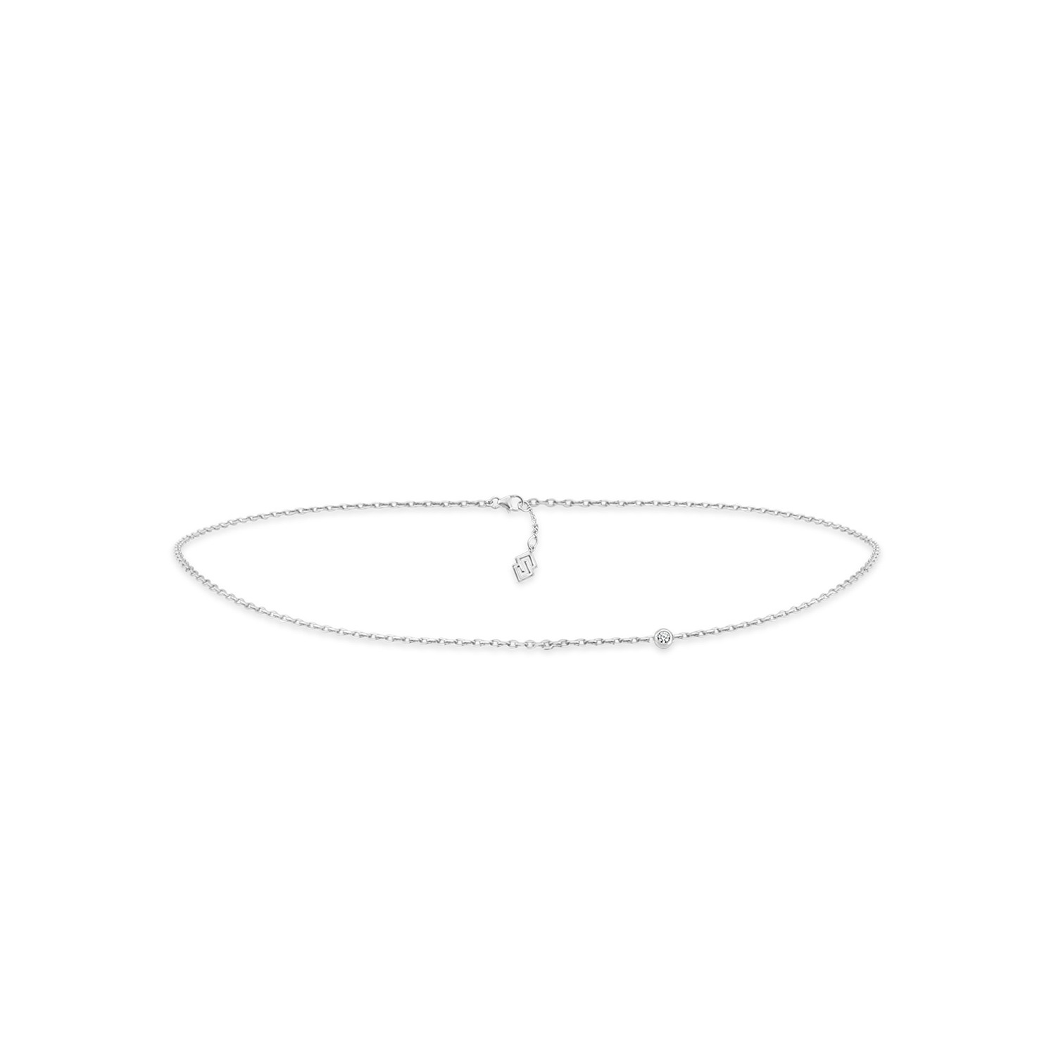 Sally Skoufis Women's White / Silver Minx Solitaire Waist Chain With Man Made Cz Diamond Stimulant In Sterling Sil In Multi