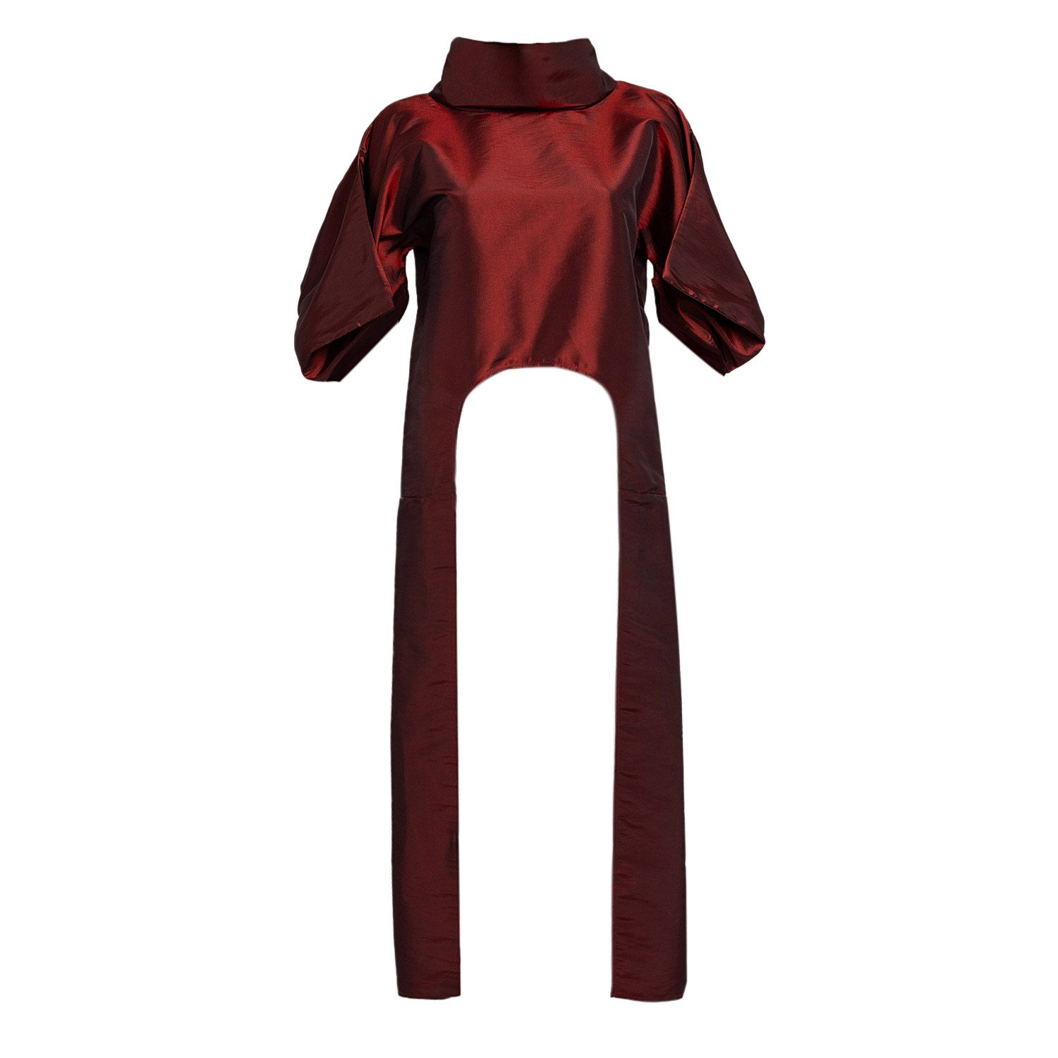 Bianca Popp Women's Long Sides Top In Red Taffeta In Red