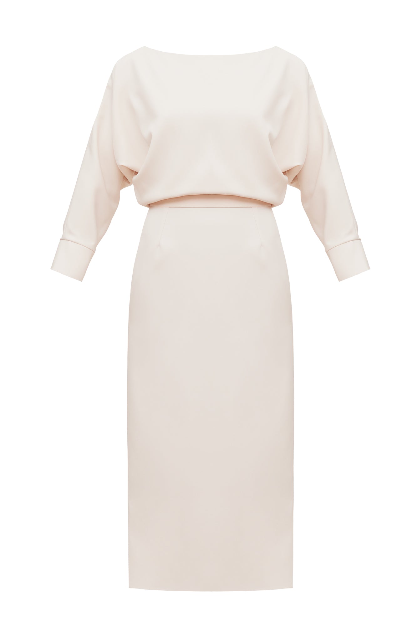 knee length dresses for ladies Cream Fuzzy Knit Off Shoulder Maternity Midi Dress