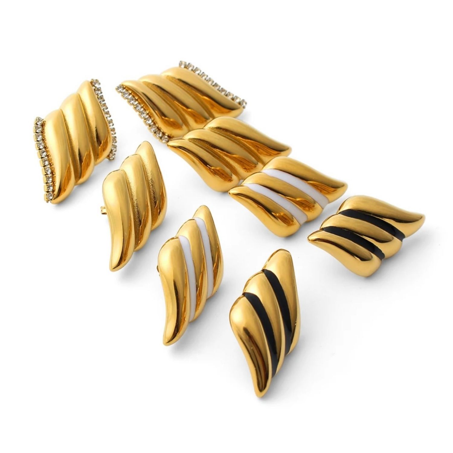 Cioccolato Couture Women's Palm Beach Earring Gold And White